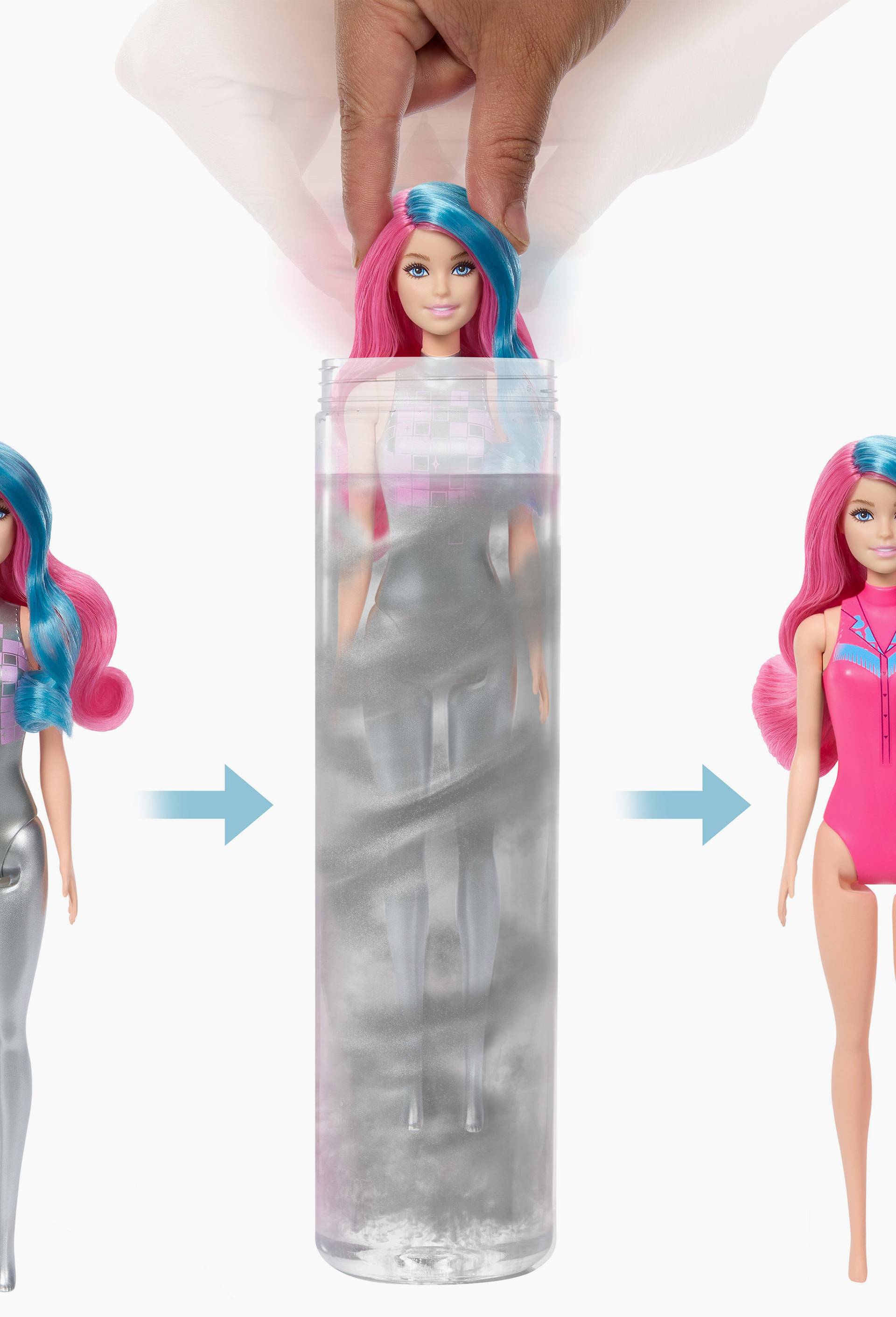 Poup&eacute;e barbie color reveal arc en ciel, , large image number 5.0