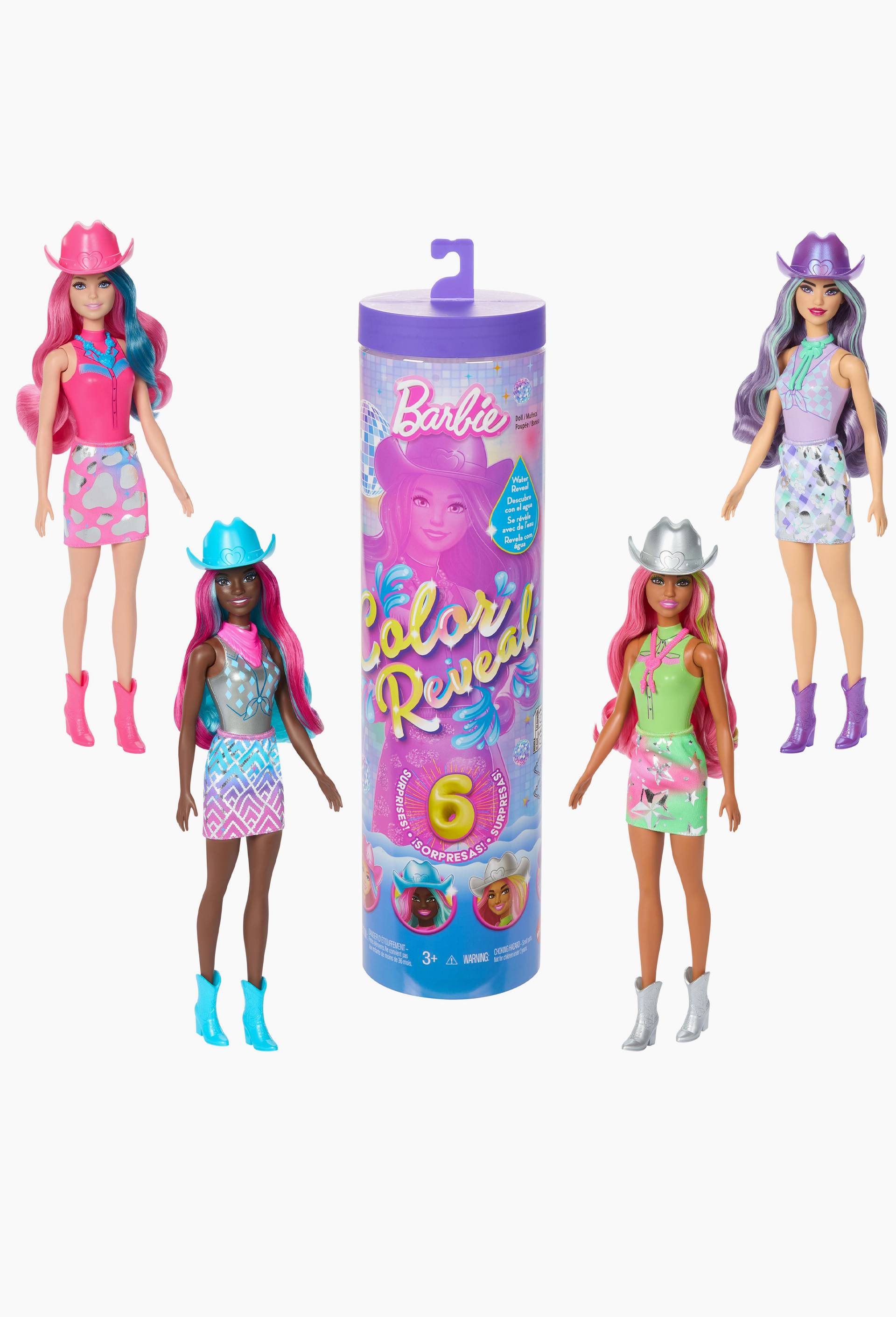 Poup&eacute;e barbie color reveal arc en ciel, , large image number 7
