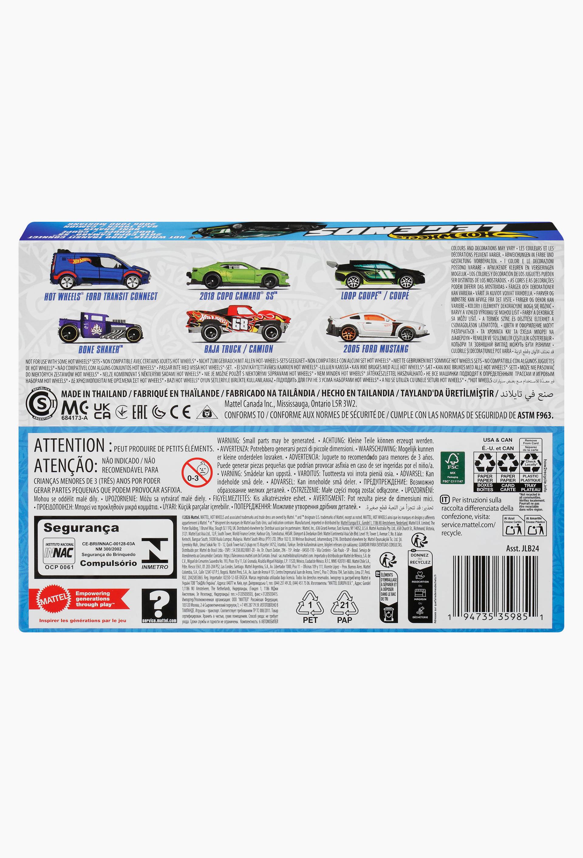 Hot Wheels - Lot de 6 v&eacute;hicules Hot Wheels Legends, , large image number 1.0