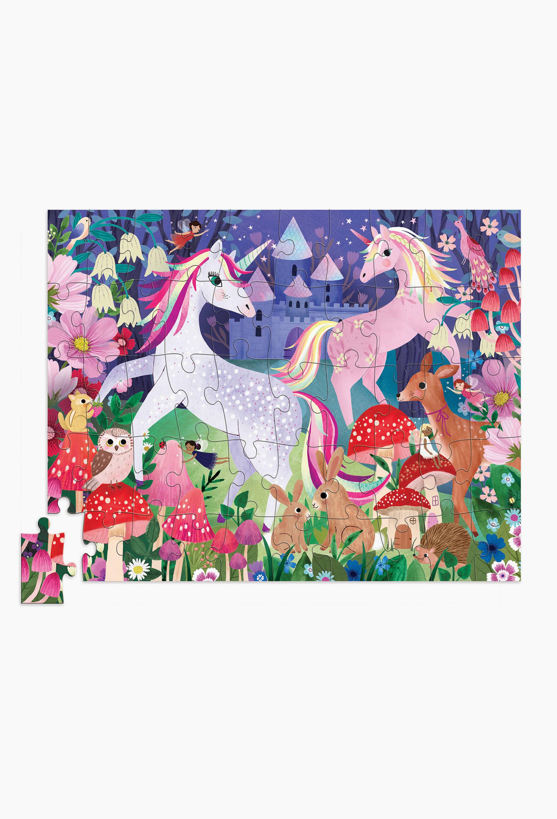 Puzzle maison - 50 pcs - Le ch&acirc;teau des licornes - 4a+, , large image number 1.0