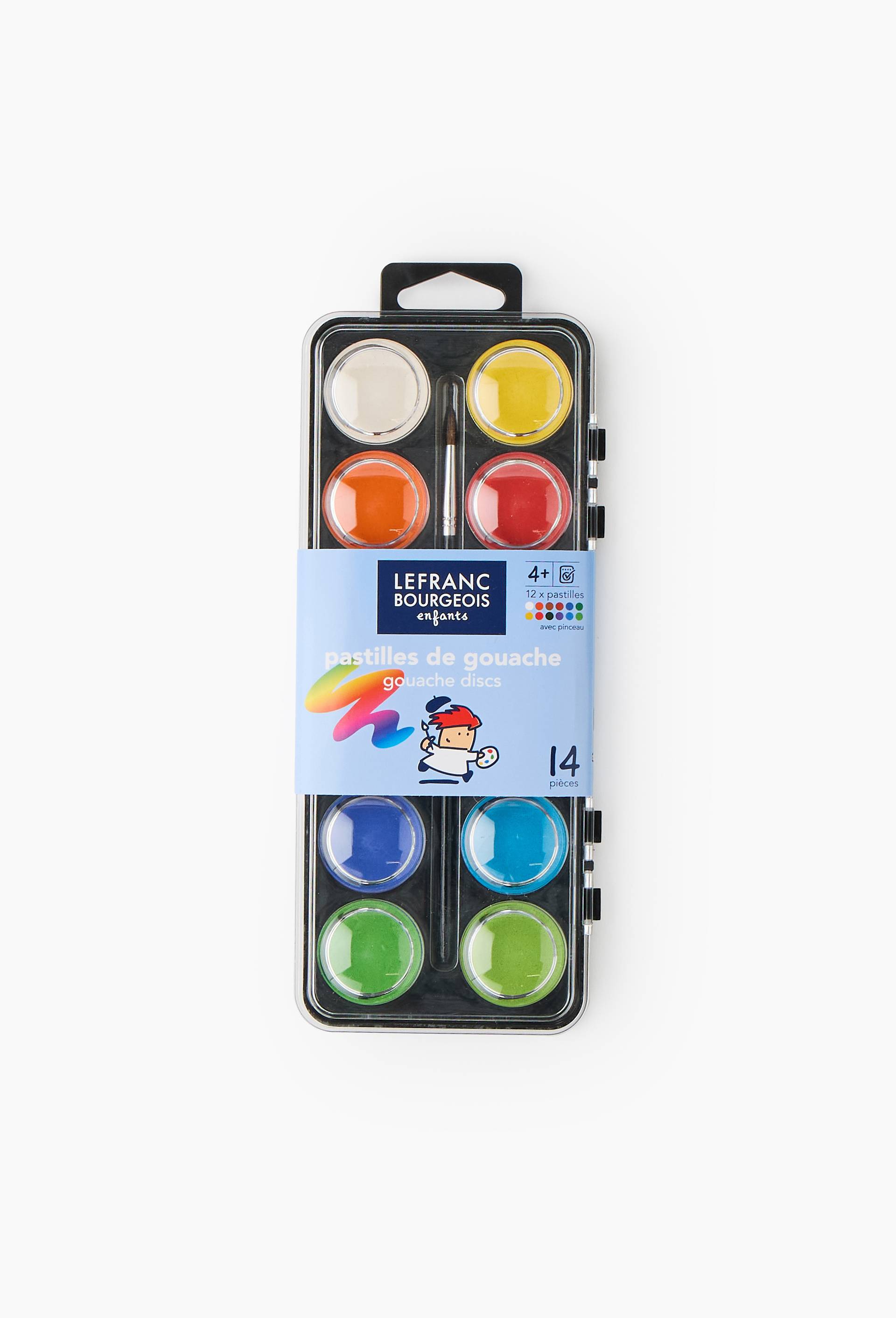 12 pastilles de gouaches + pinceau, , large image number 1.0