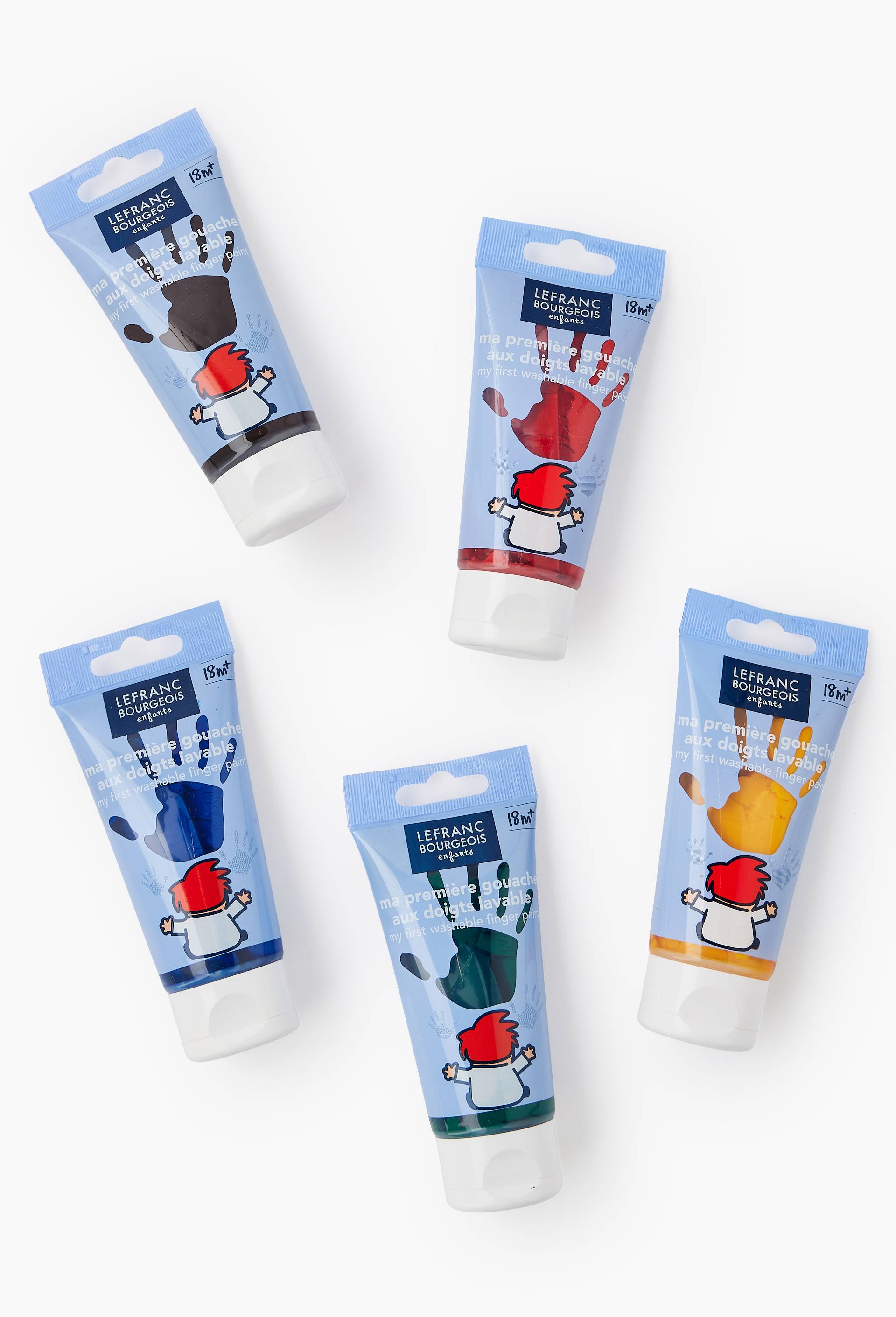 5 tubes de gouaches aux doigts, , large image number 1
