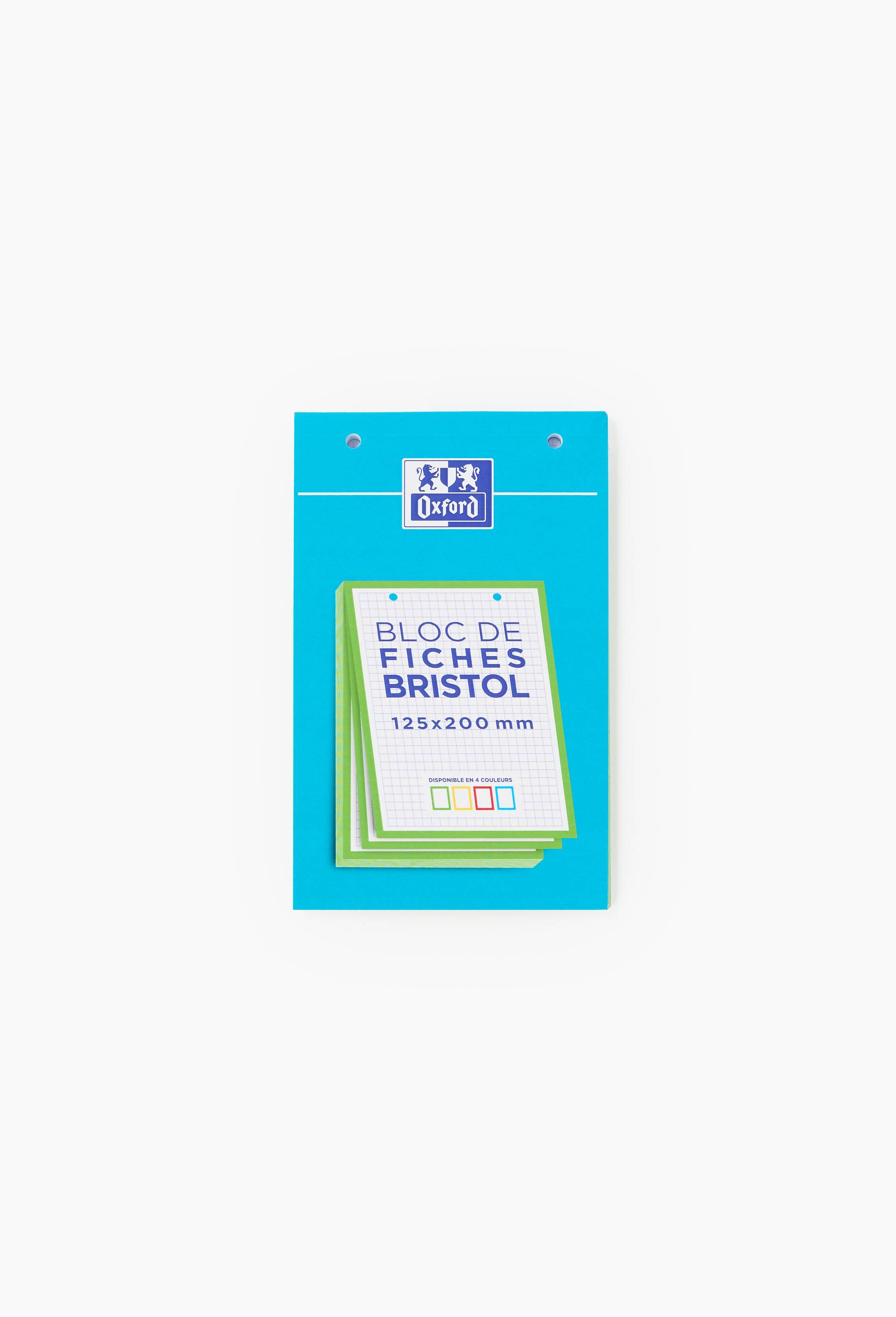 Bloc de 30 Fiches Bristol A5 perfor&eacute;es, petits carreaux, couleurs assorties, , large image number 0