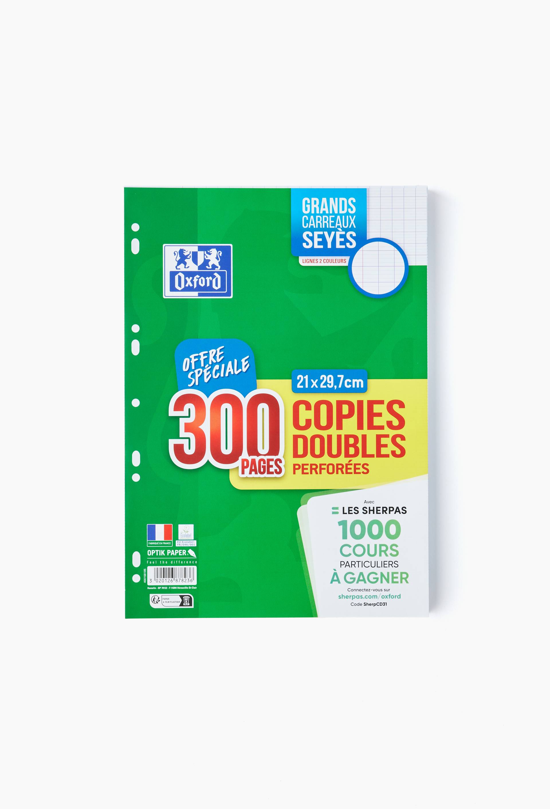 300 copies doubles perfor&eacute;es A4 grands carreaux, , large image number 0
