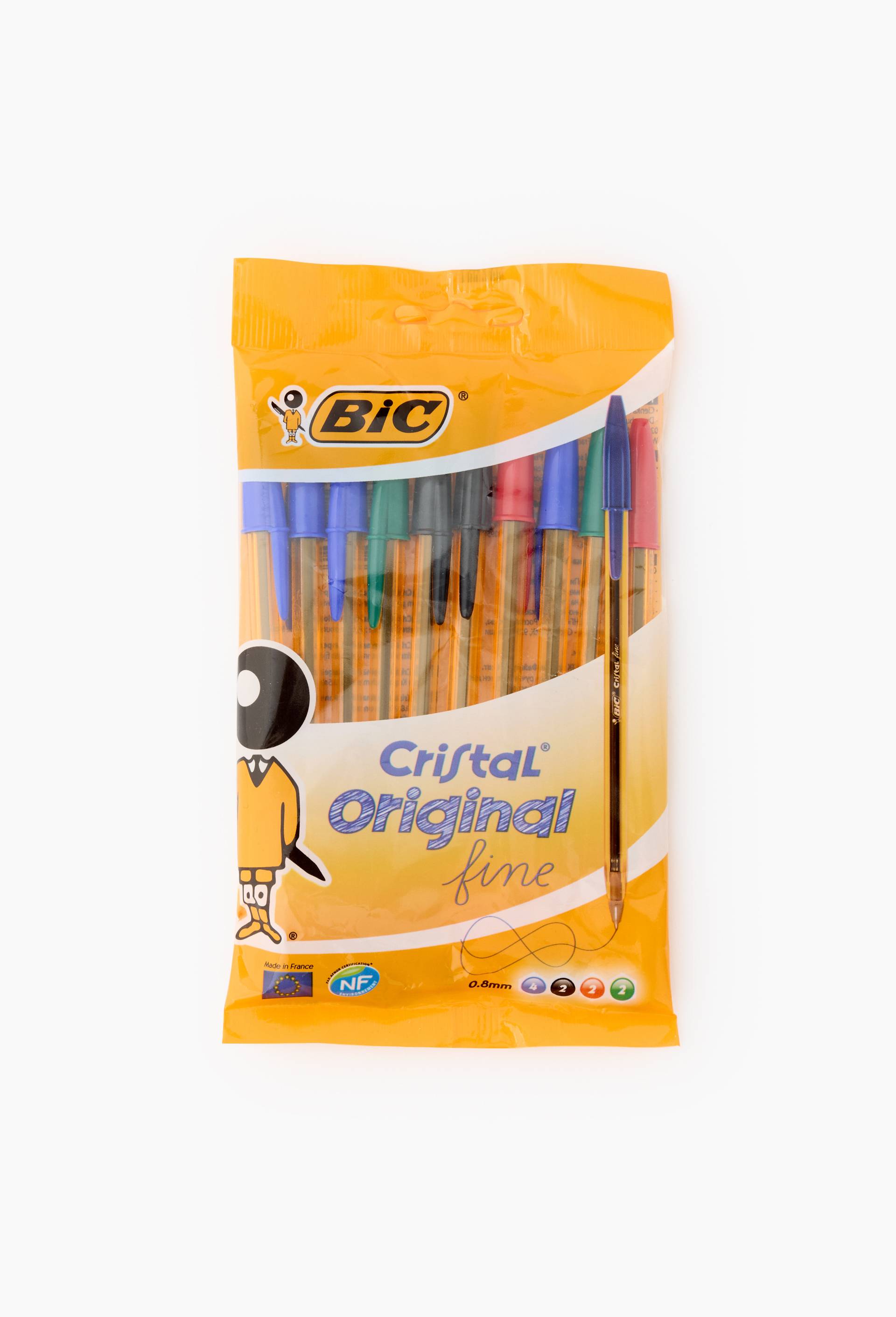 10 stylos-billes Cristal, couleurs assorties bleue, noire, rouge et vert, pointe fine, , large image number 1