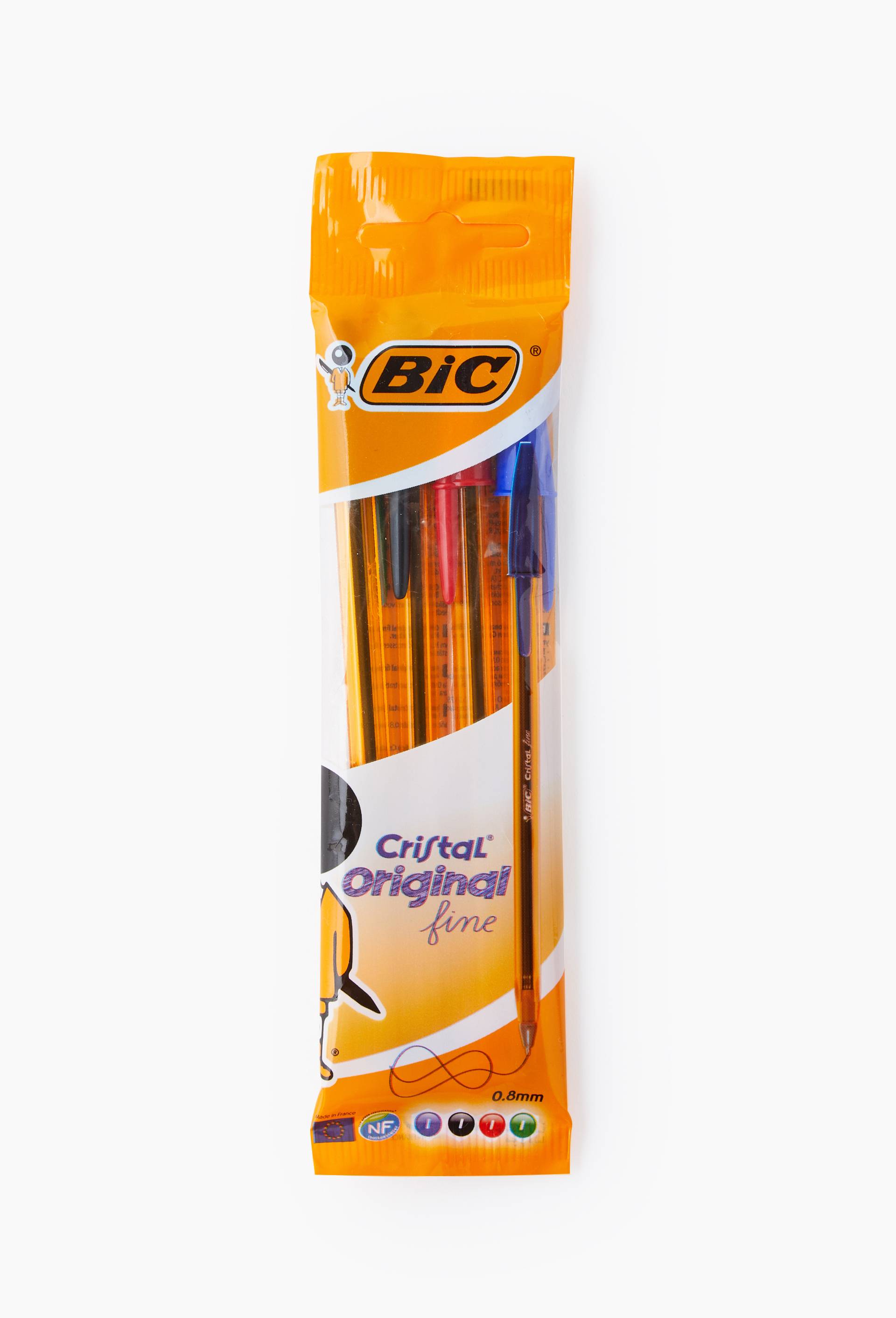 4 stylos billes Cristal pointe fine, coloris assortis, , large image number 0.0
