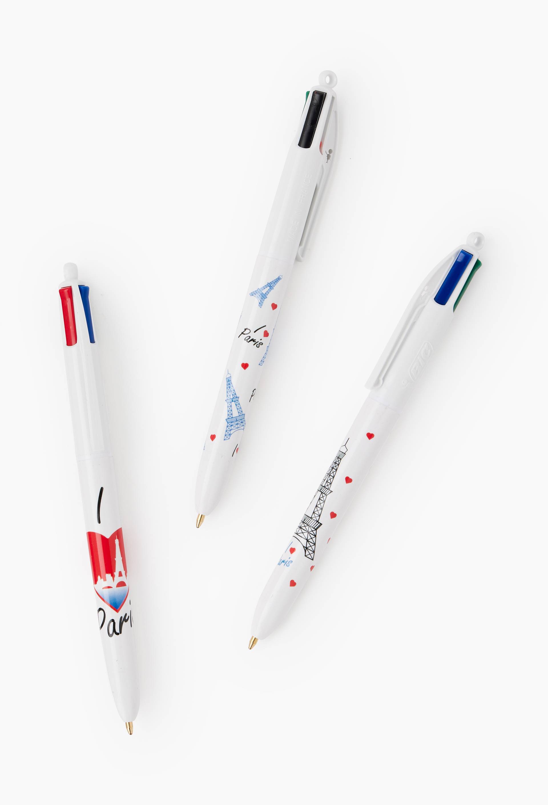 3 stylos-bille 4 couleurs &eacute;dition Paris, pointe moyenne, , large image number 0