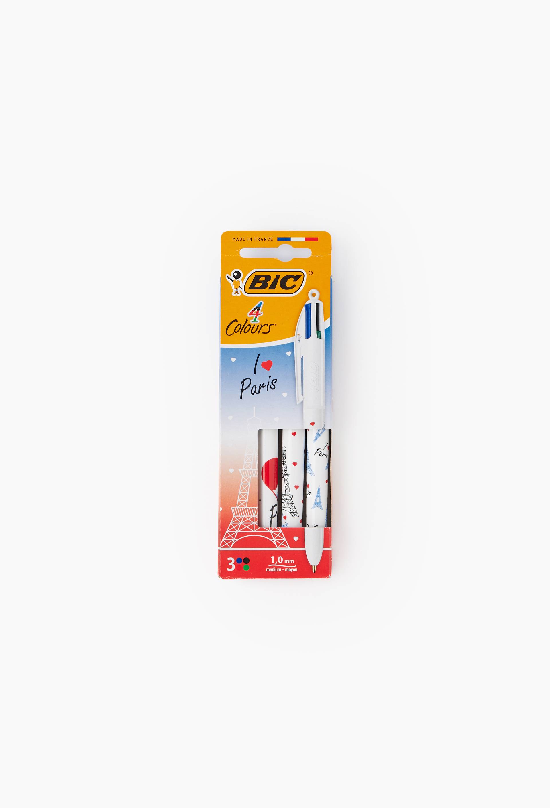 3 stylos-bille 4 couleurs &eacute;dition Paris, pointe moyenne, , large image number 1