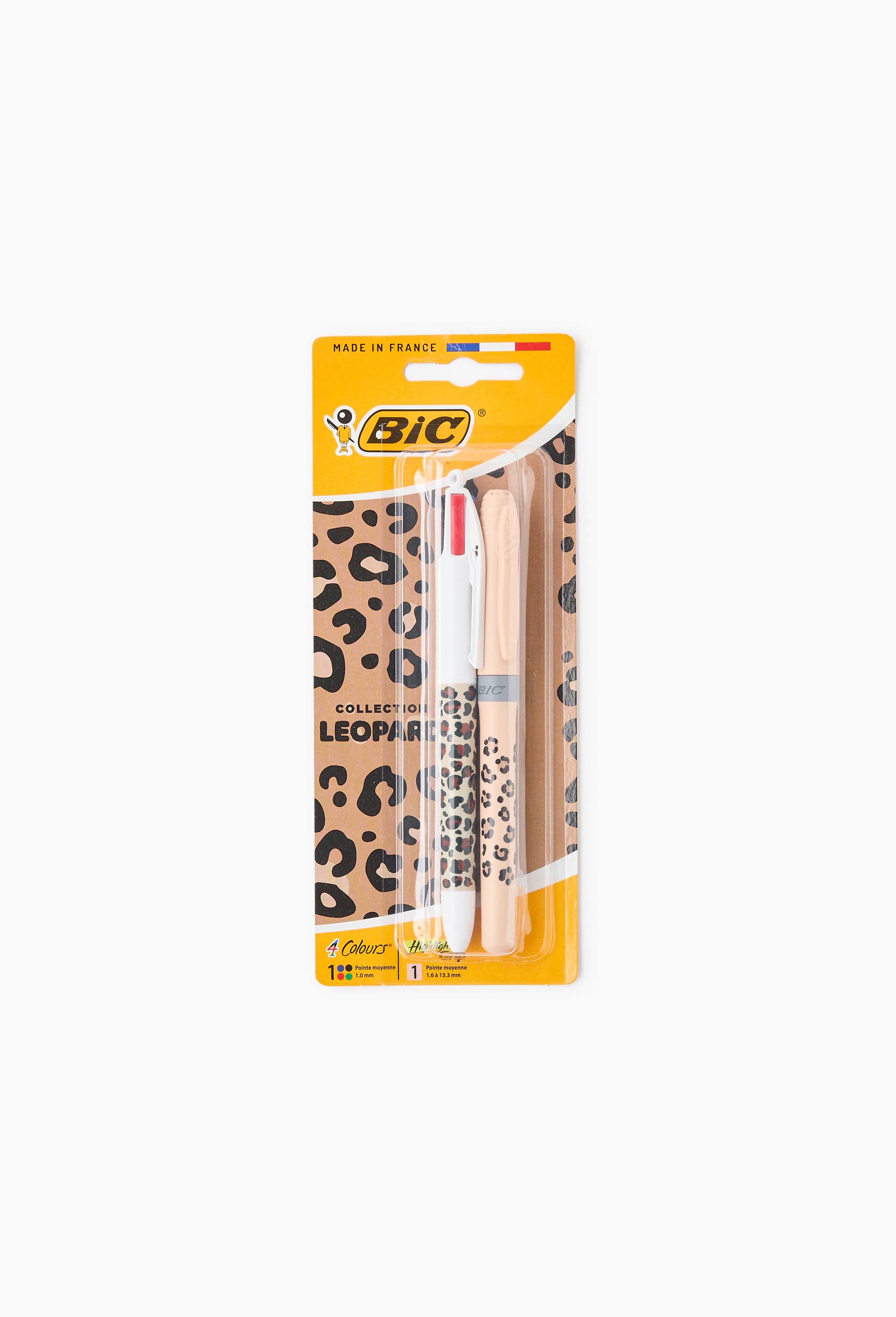Stylo-bille 4 couleur et surligneur &eacute;dition L&eacute;opard, , large image number 1