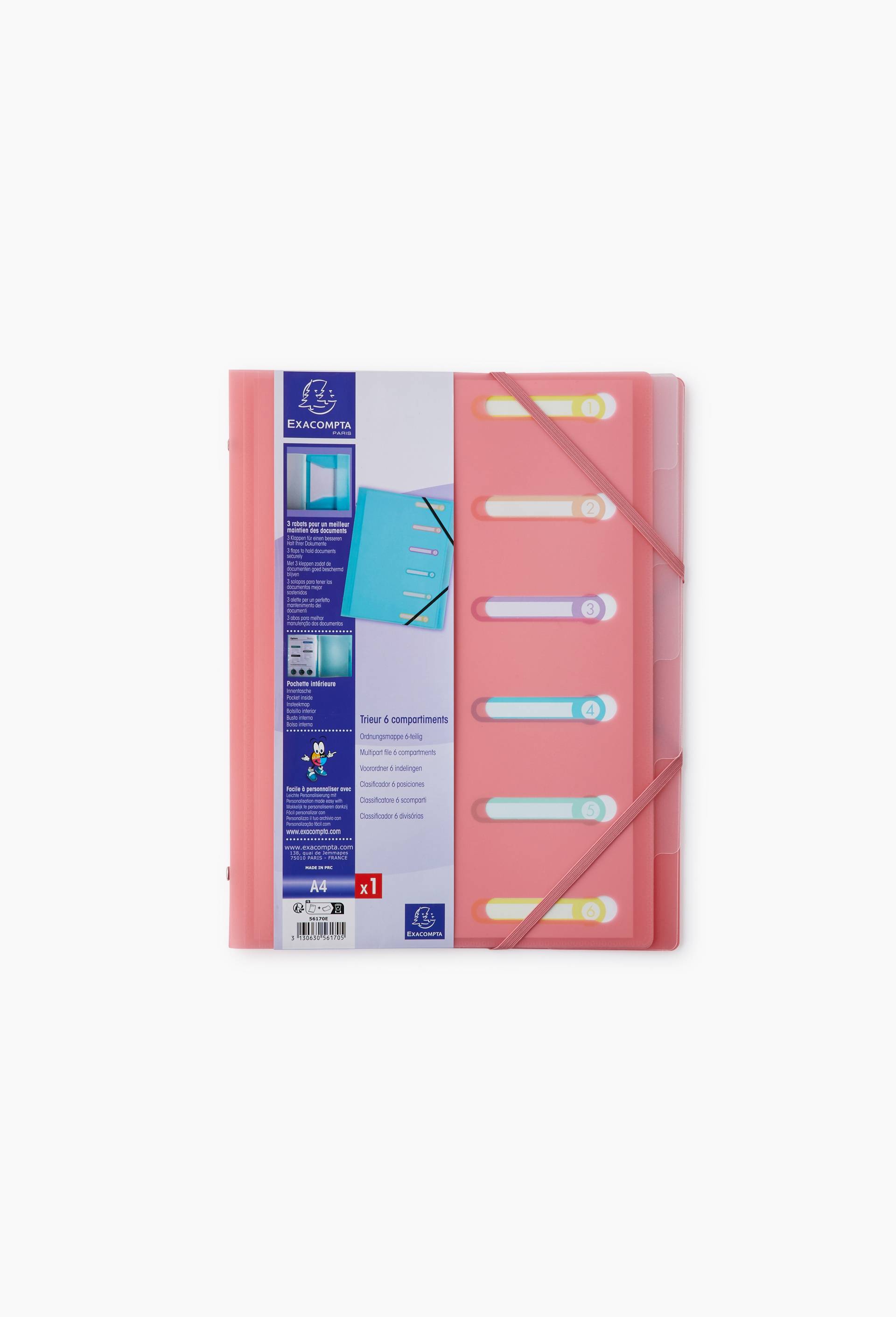Trieur polypro 6 positions - disponible dans différentes couleurs pastels, , large image number 0.0