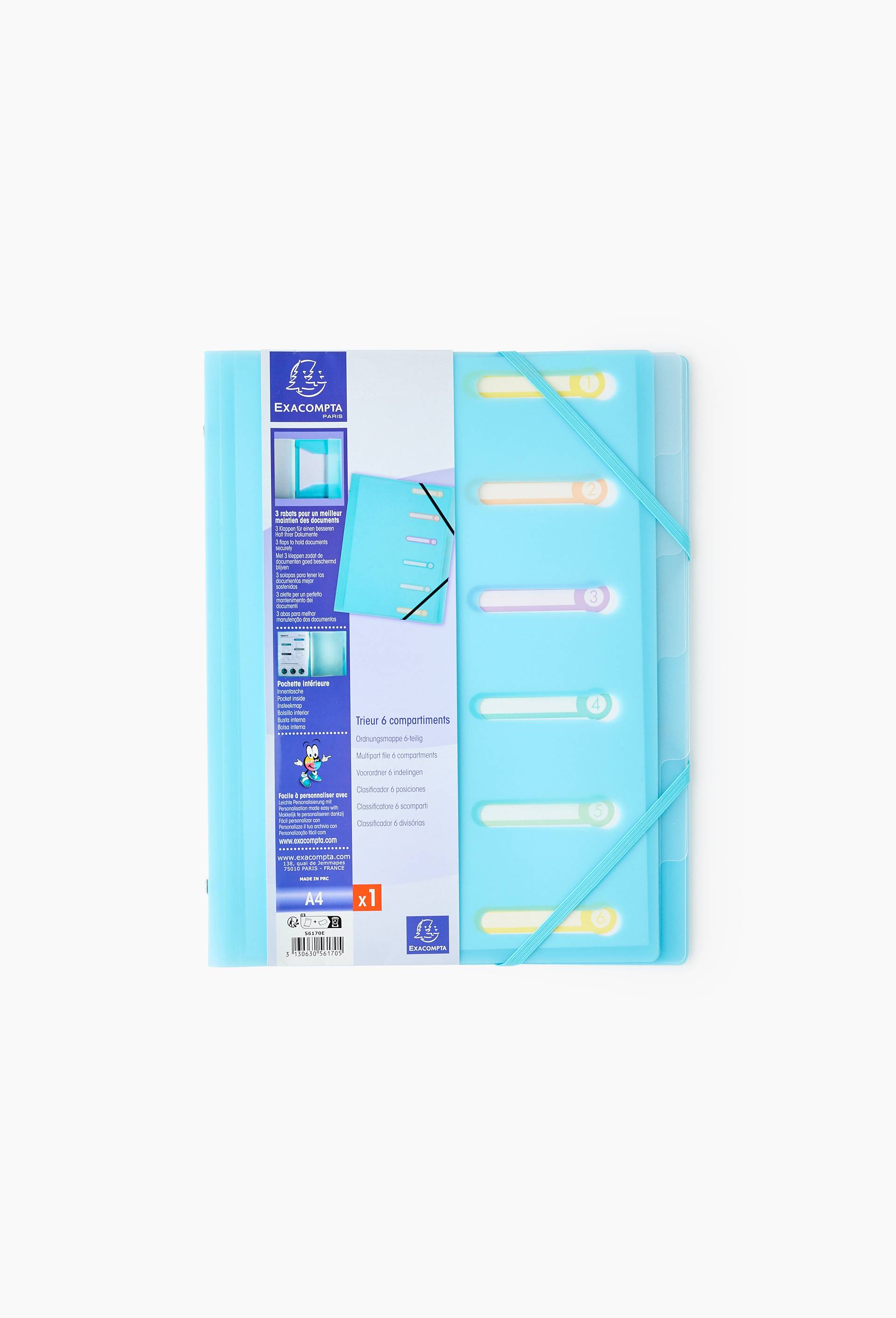 Trieur polypro 6 positions - disponible dans diff&eacute;rentes couleurs pastels, , large image number 0