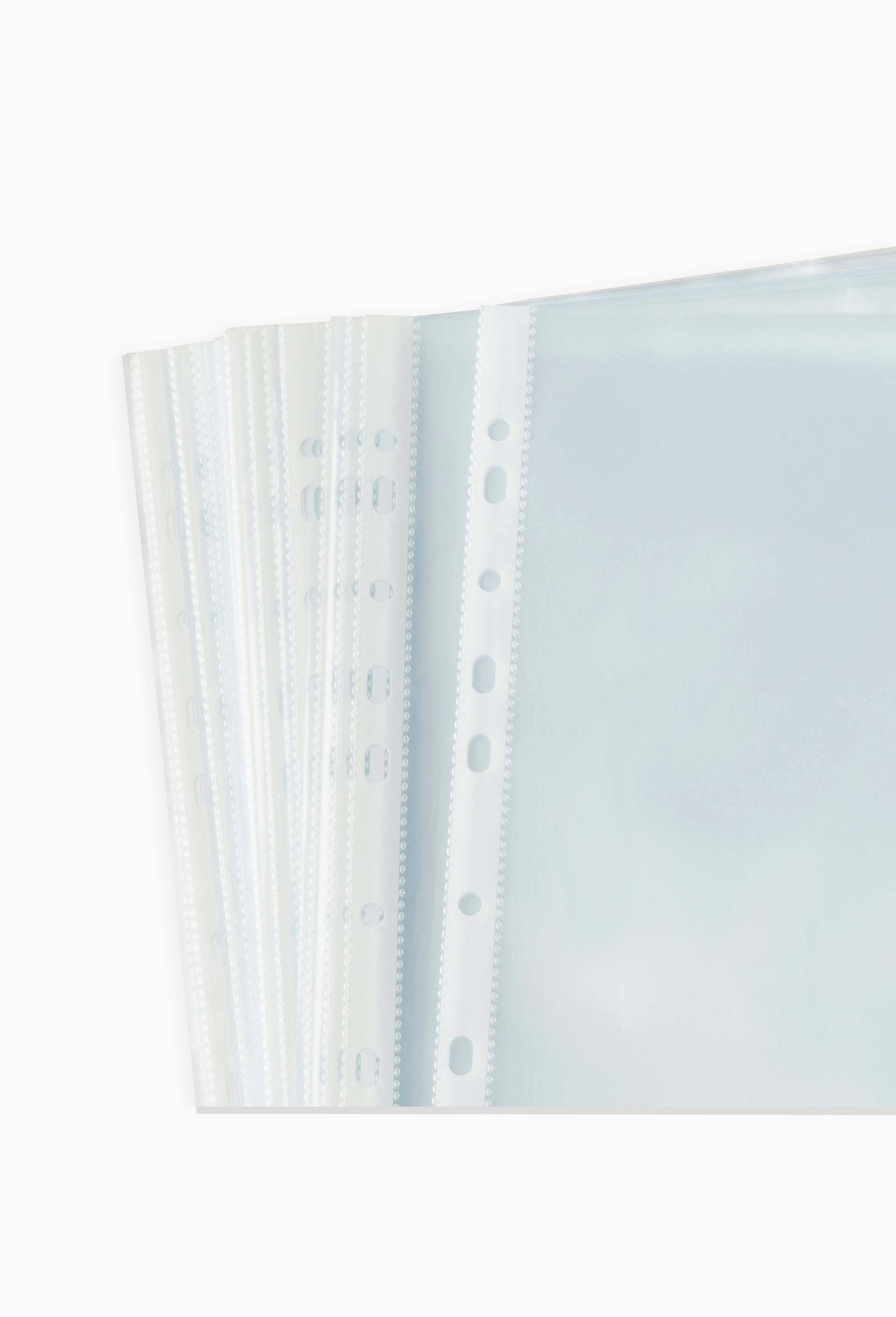 50 pochettes transparentes A4 perfor&eacute;es lisses, , large image number 1