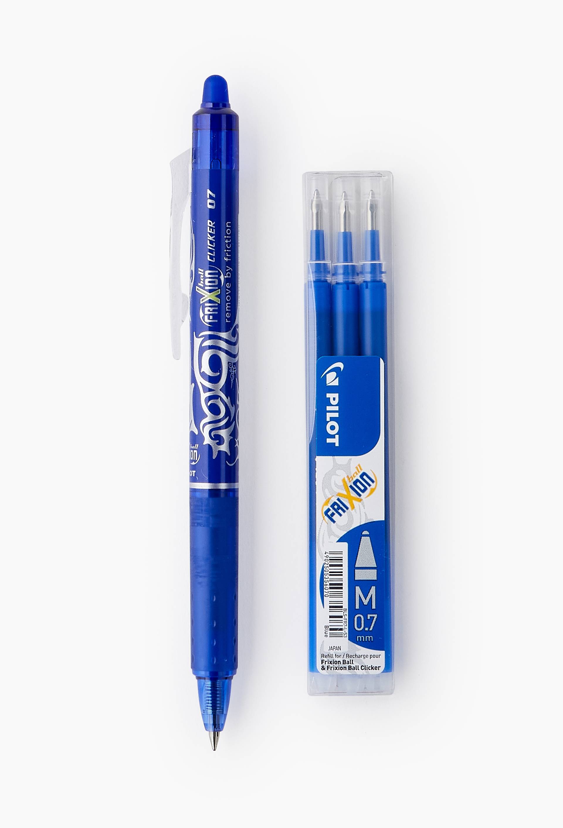 Roller Frixion Ball, encre bleu, pointe moyenne + 3 recharges, , large image number 1
