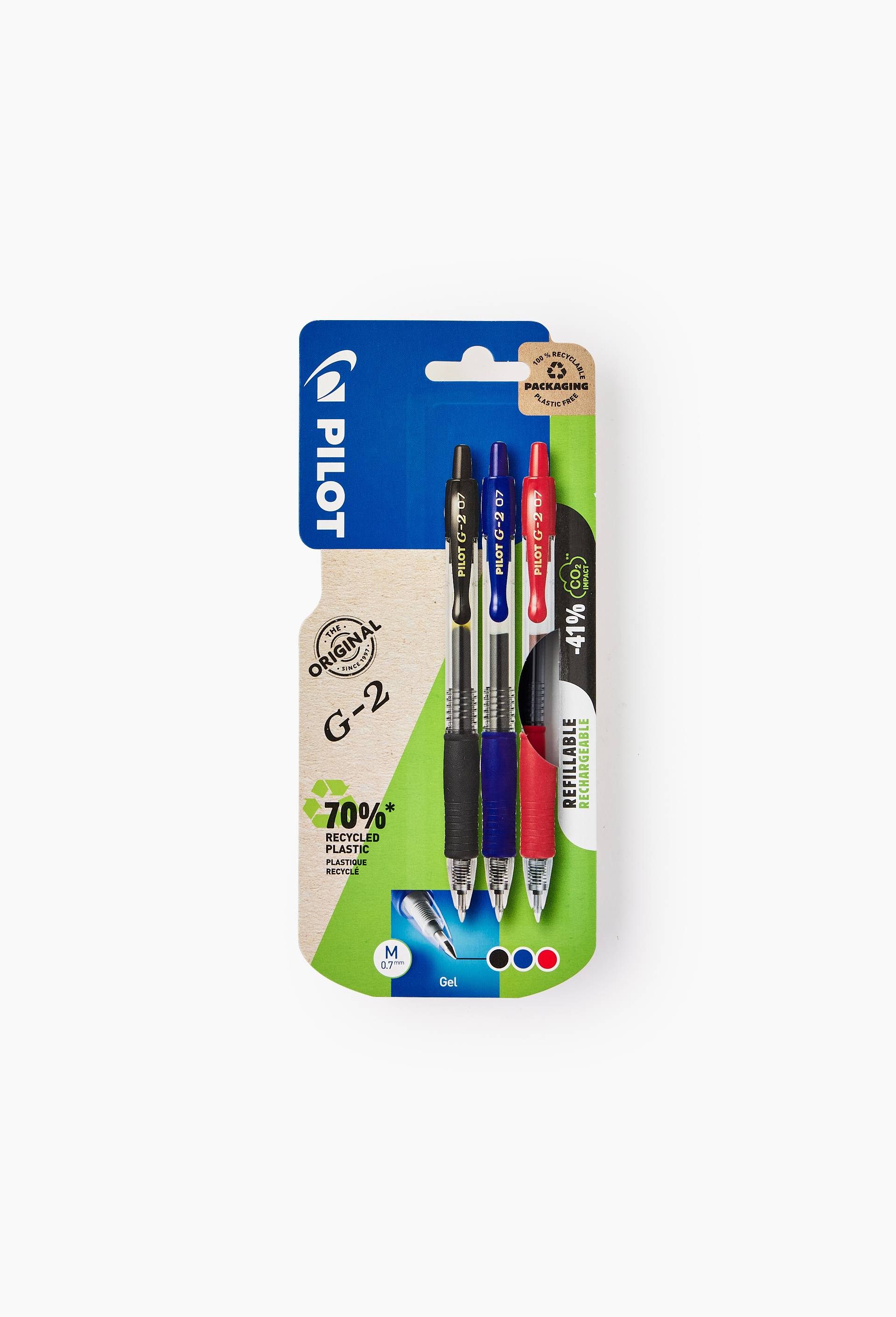 Lot de 3 stylos roller Pilot G2, coloris assortis, , large image number 0