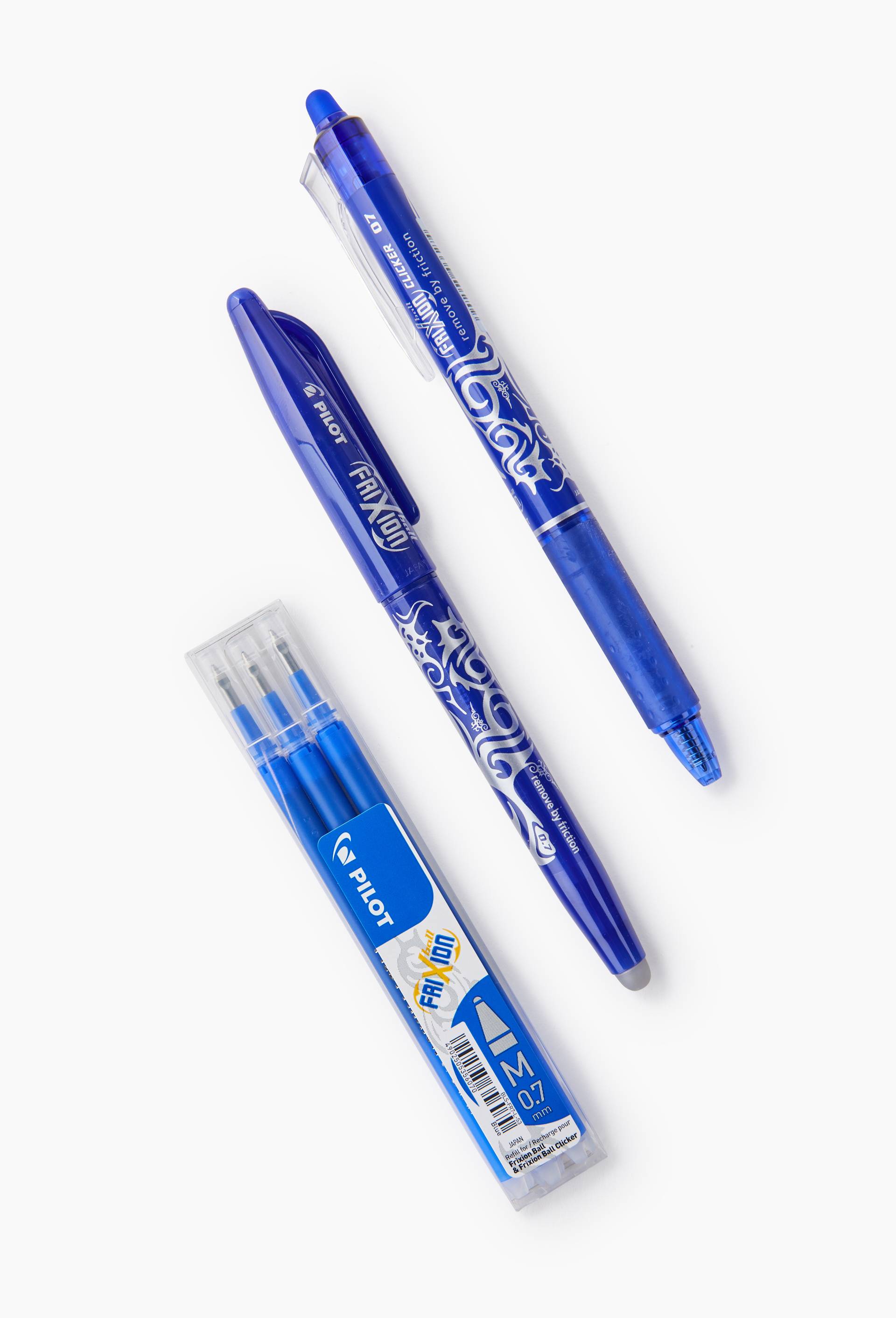 Stylo effa&ccedil;able rechargeable Frixion ball Bleu + 3 recharges + 1 Frixion clicker bleu, , large image number 1