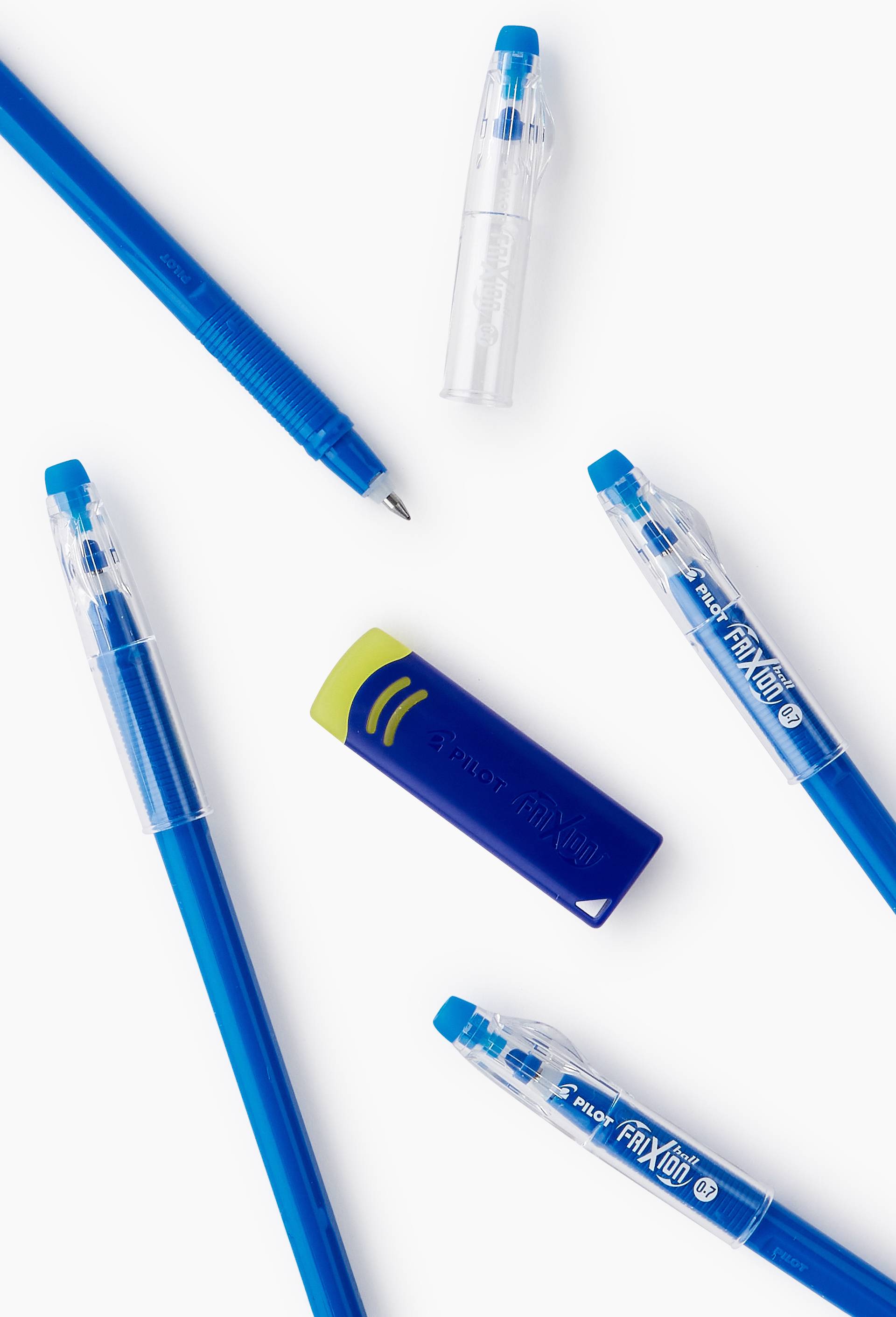 Frixion ball stick 0,7 moyen bleu et gomme Frixion, , large image number 1