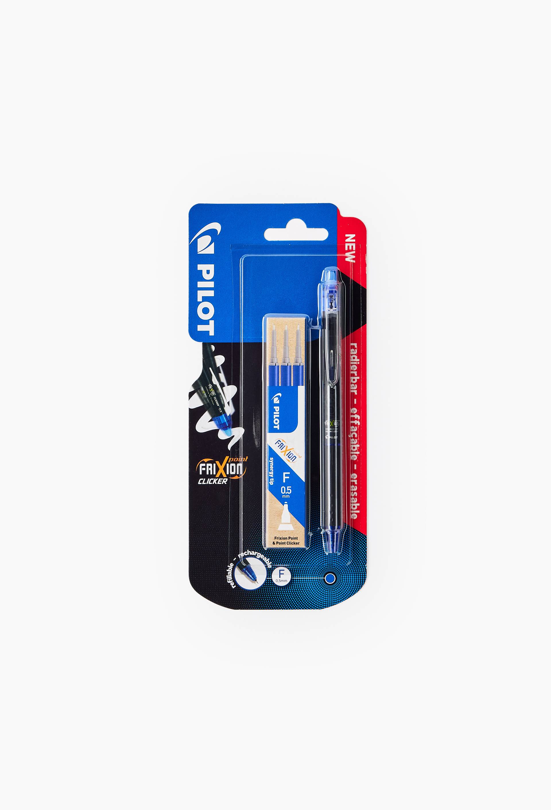 ROLLER PILOT FRIXION POINT CLICKER 0,5mm BLEU +3 RECHARGES BLISTER, , large image number 0