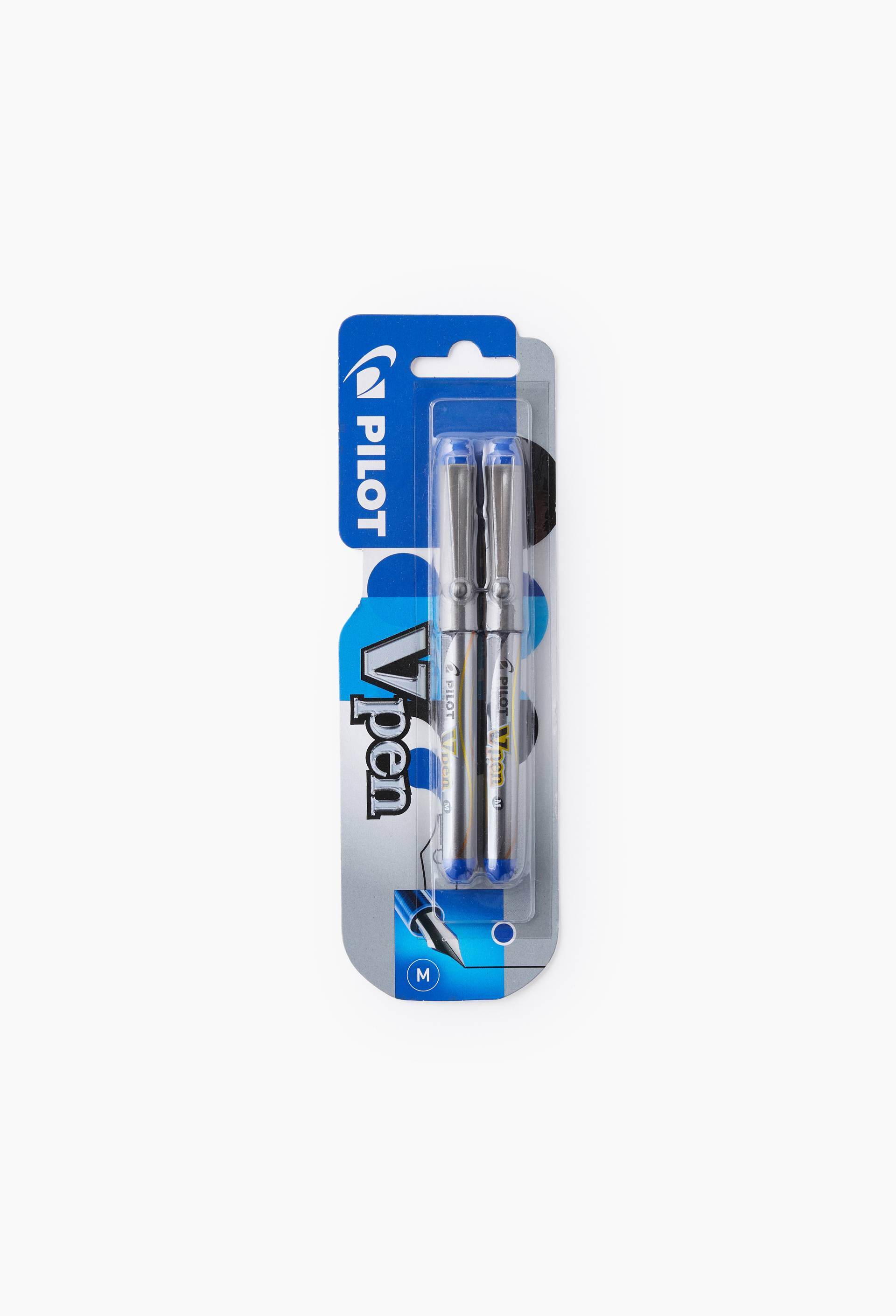 Pilot - 2 stylos-plume jetables VPen, encre bleue, pointe moyenne