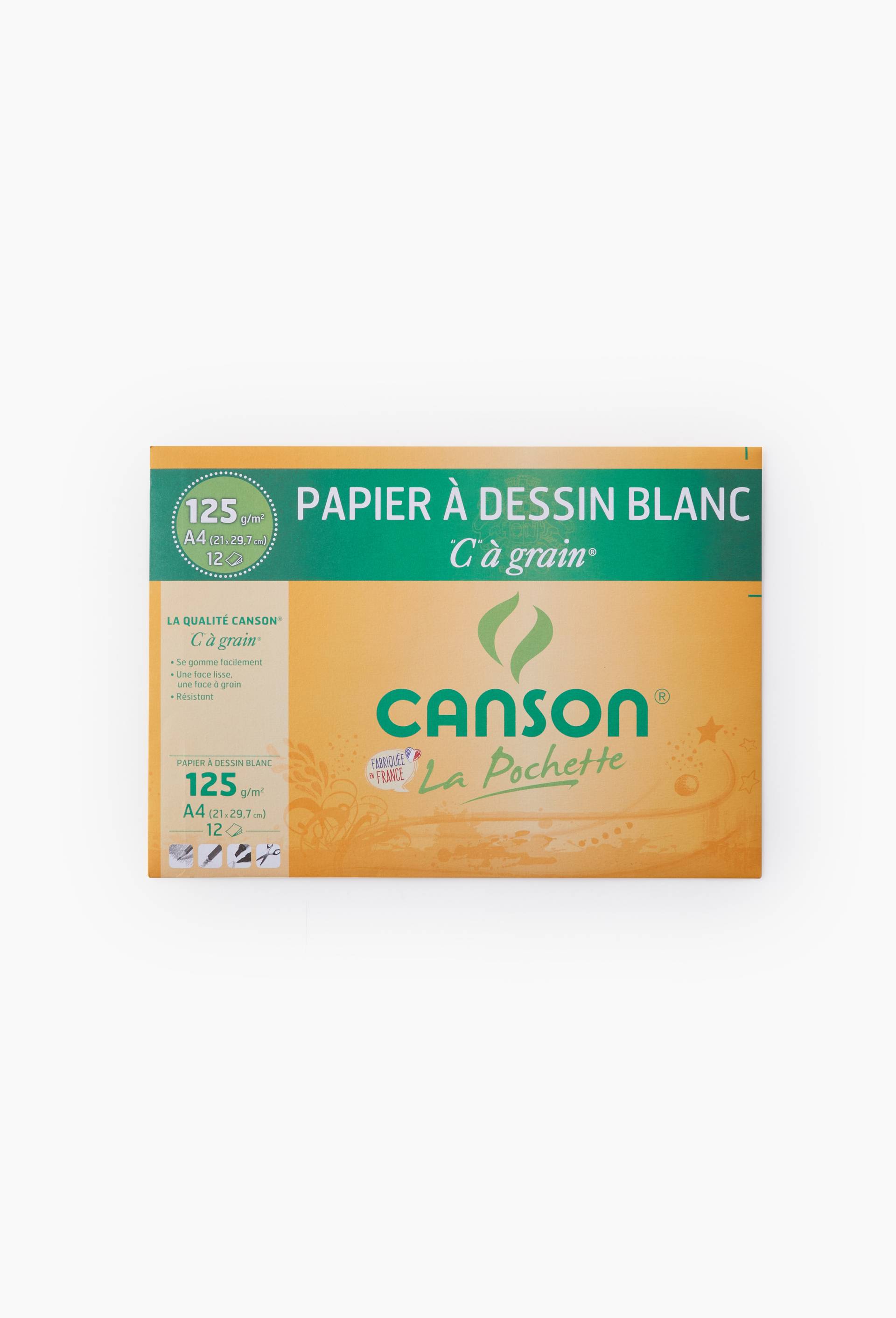 Papier &agrave; dessin blanc, A4, 125gr/m&sup2;, 12 feuilles, , large image number 0.0