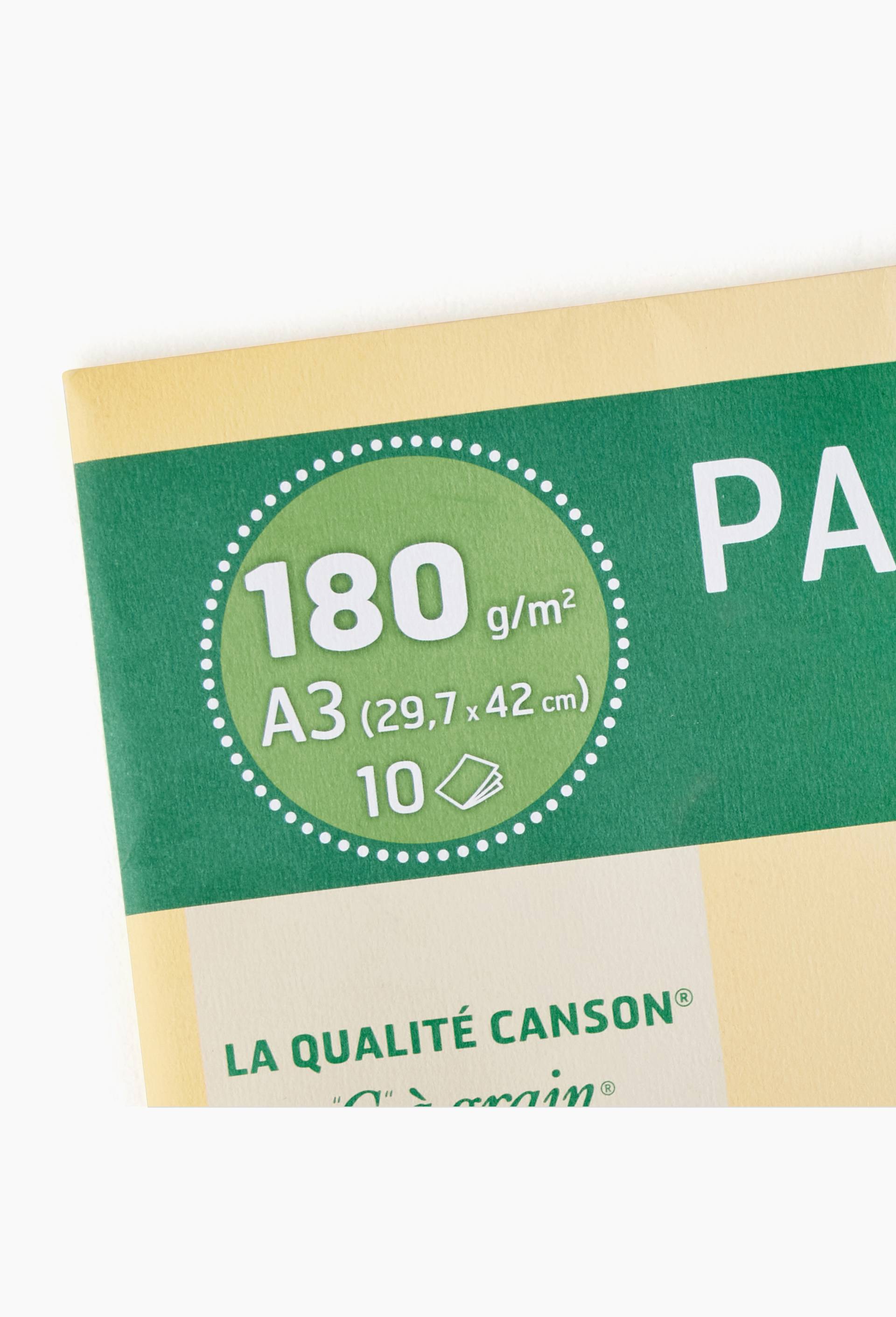 Canson - Pochette papier &agrave; dessin - 10 feuilles "C" &agrave; grain A3 180g blanc, , large image number 1