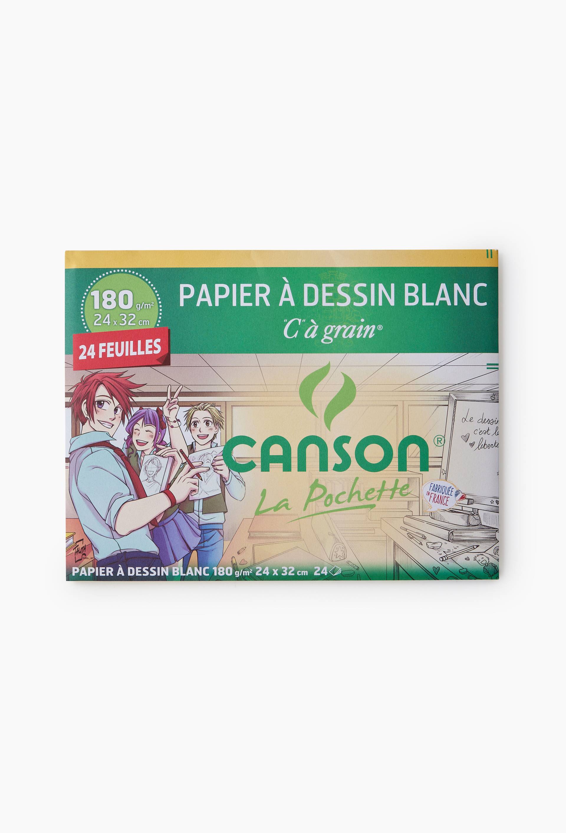 Pochette papier a dessin blanc, 24 feuiolles, 180g, 24x32cm, , large image number 0