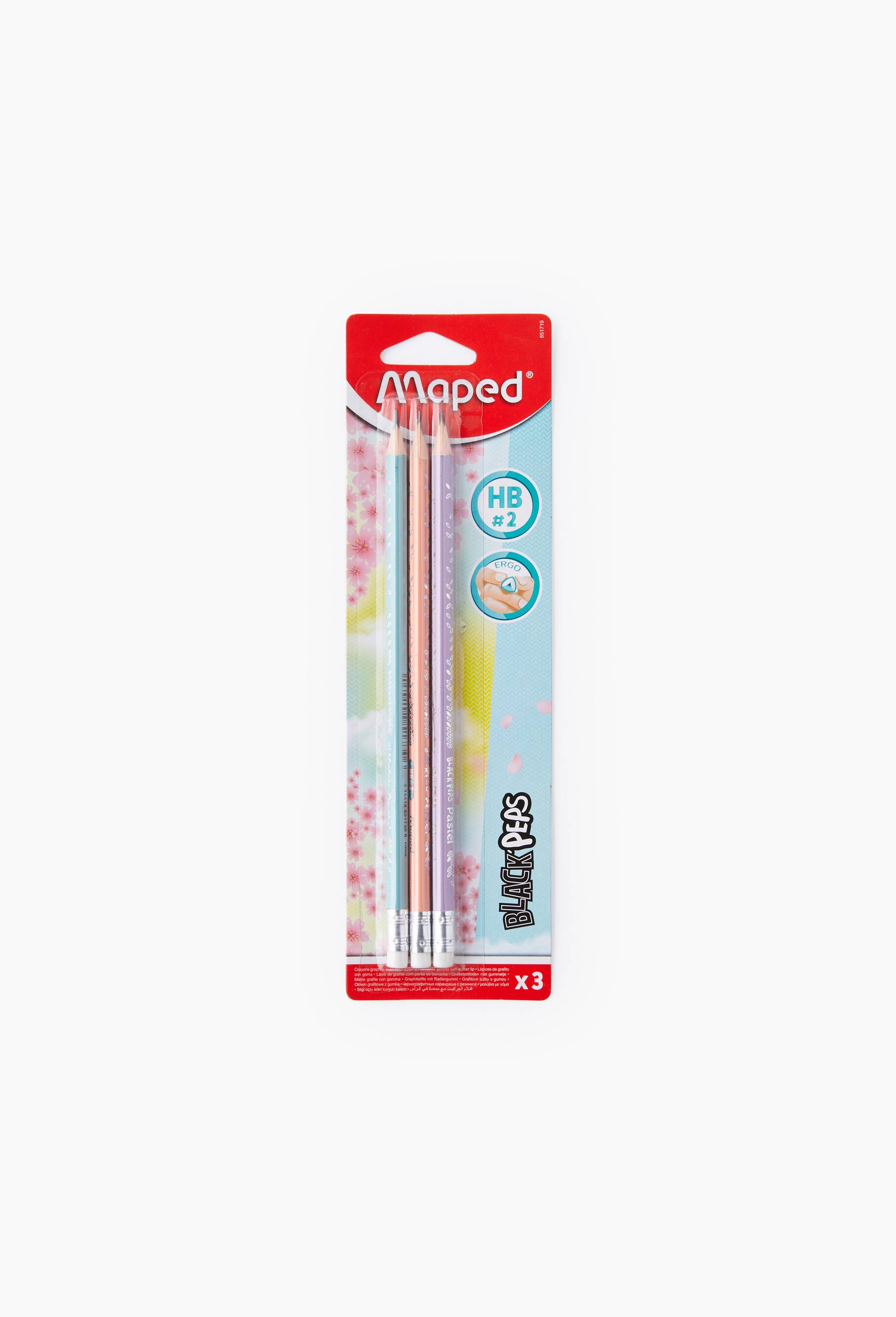 CRAYONS HB GOMME PASTEL X3, , large image number 0