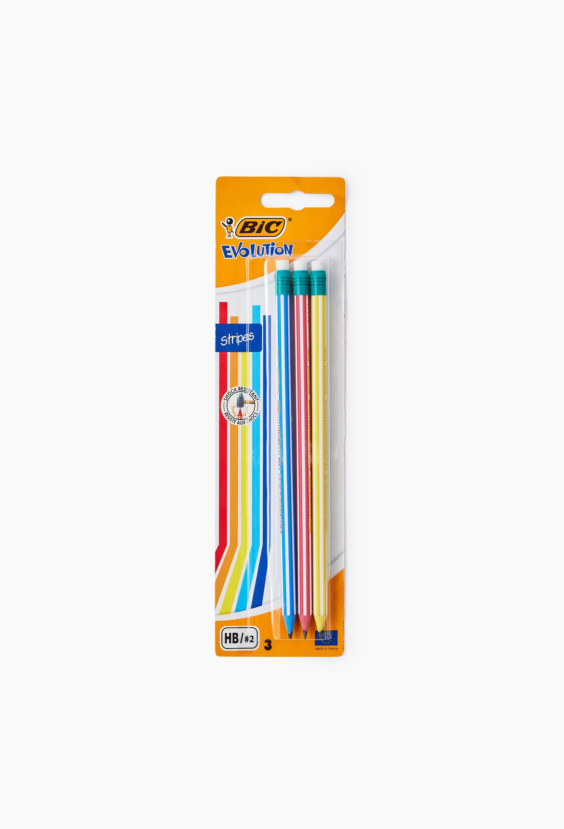 3 crayons graphites, mines HB, bout gomme, , large image number 0.0