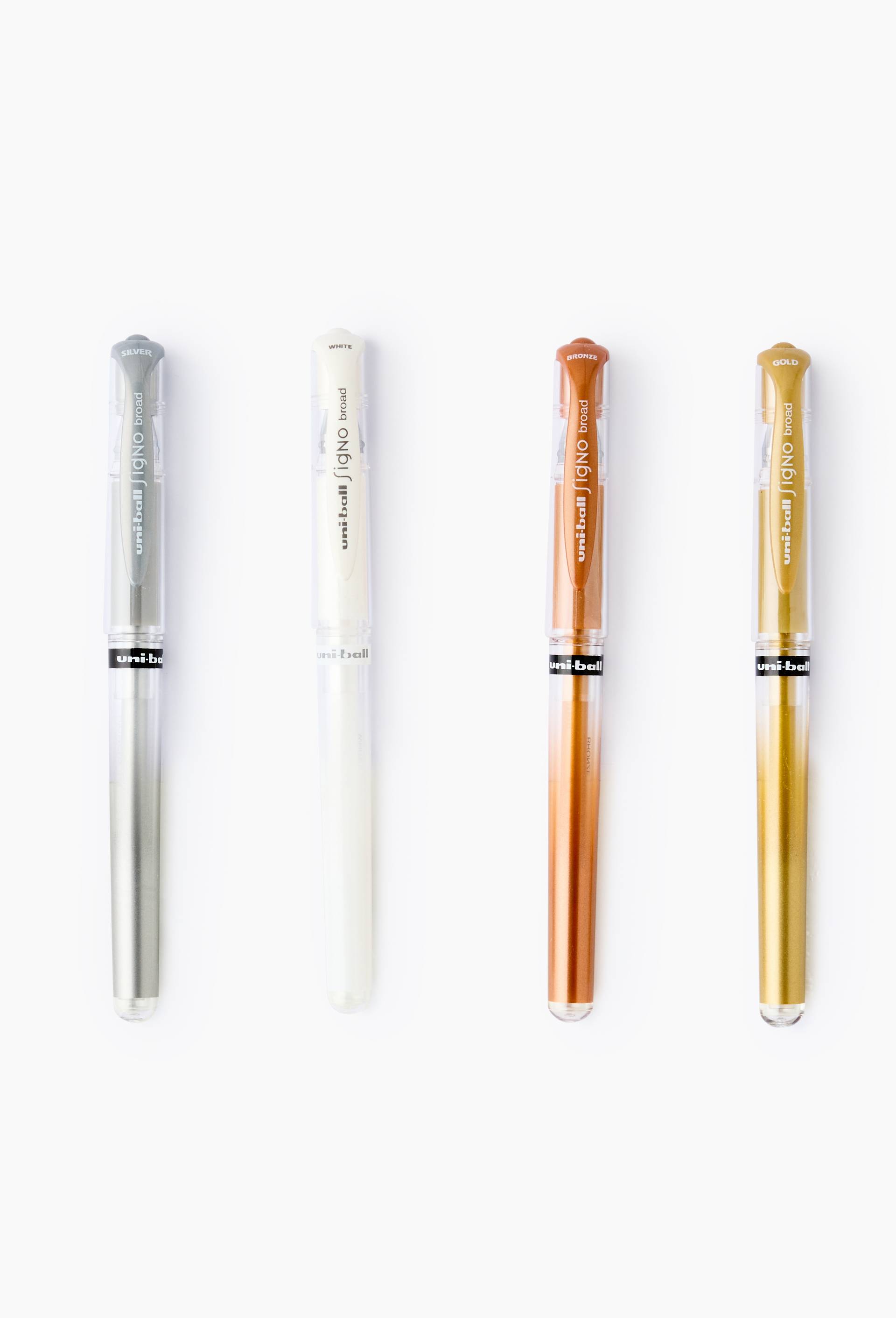 4 stylos encre gel m&eacute;tallis&eacute;e - Signo Broad, , large image number 0.0