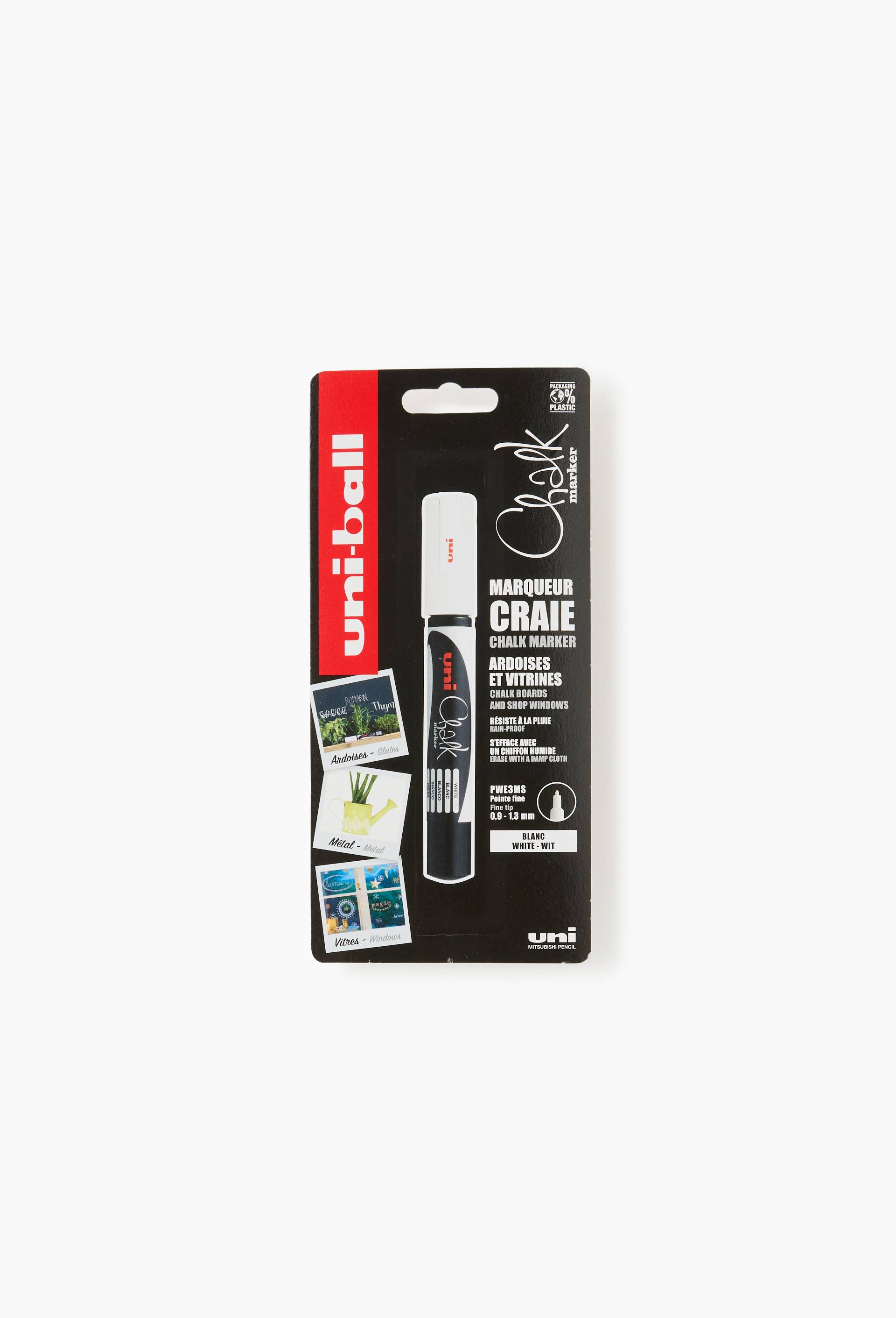 Blister marqueur craie pointe conique fine, Chalk marker, blanc, , large image number 0