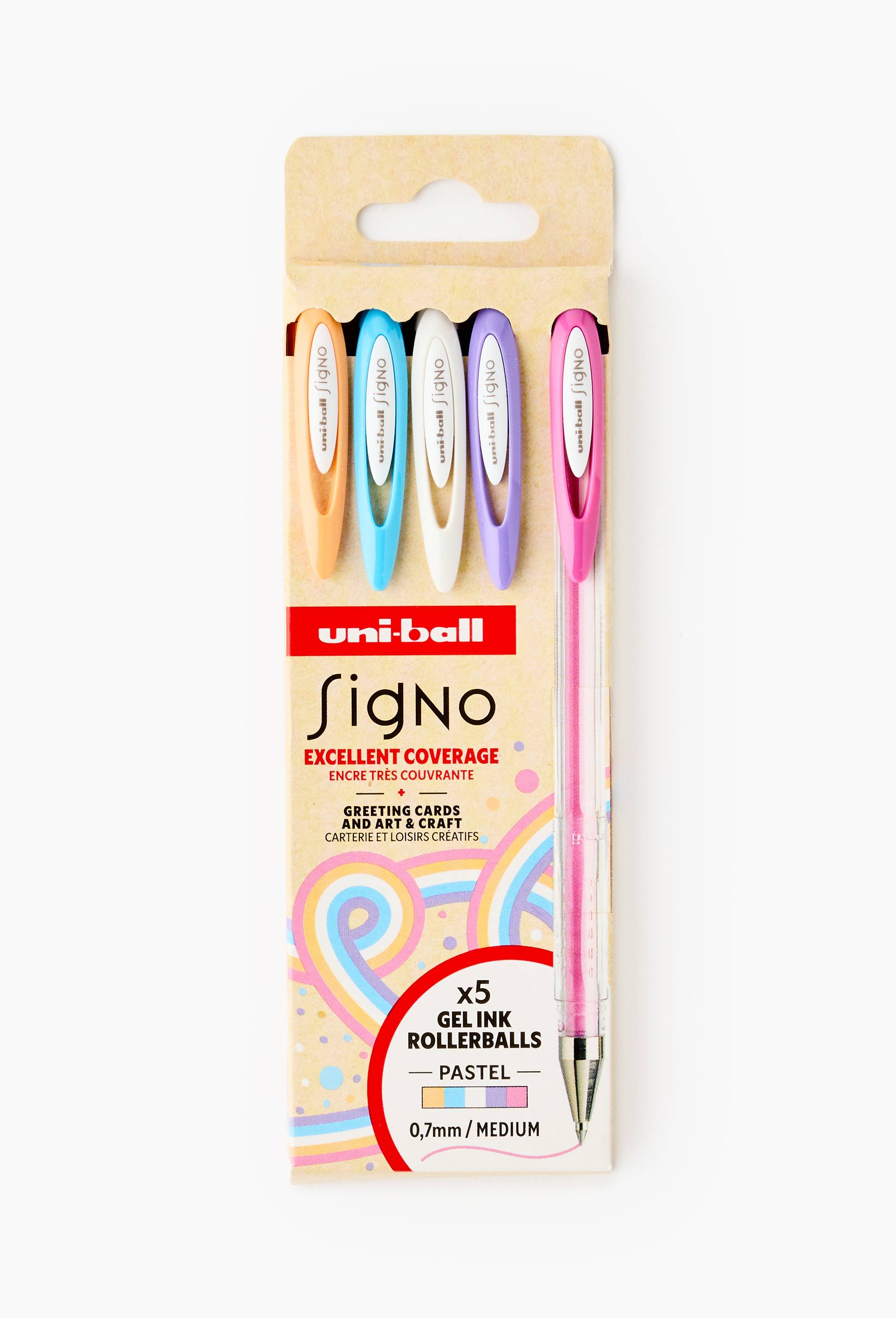 5 stylos &agrave; encre gel Signo pastel, , large image number 1