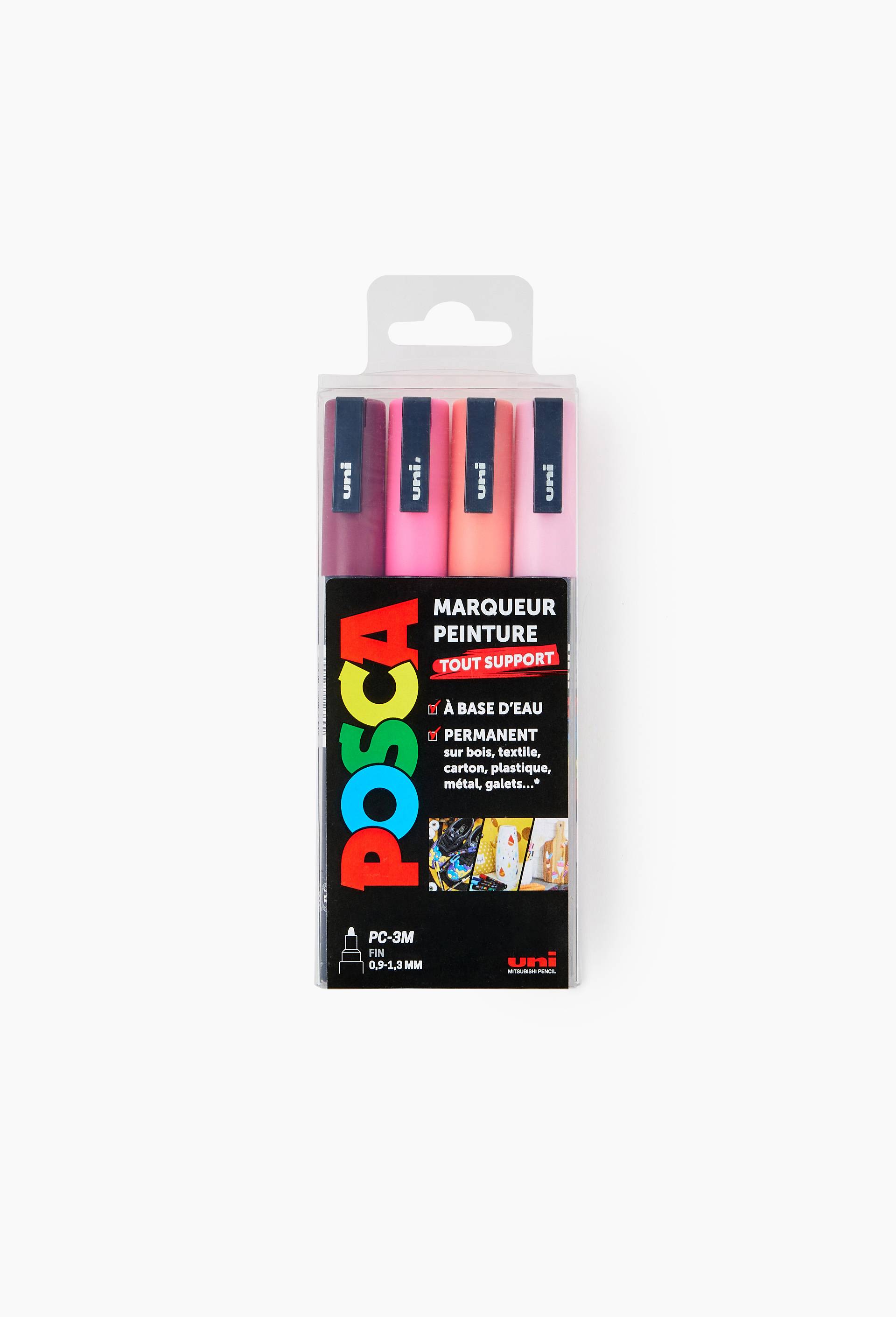 Set de 4 POSCA pointe moyenne assortis roses, , large image number 0