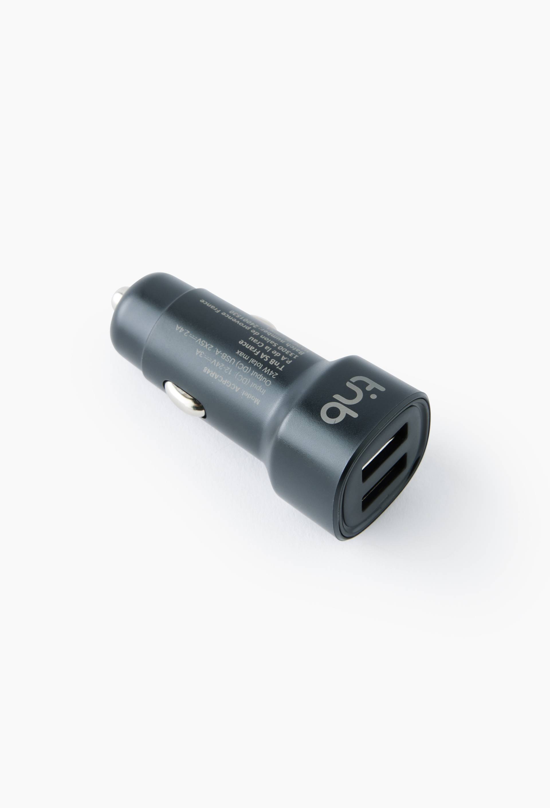 Chargeur allume?cigare TNB, 2 ports USB A 24W, Smart C, compact en gris, , large image number 1
