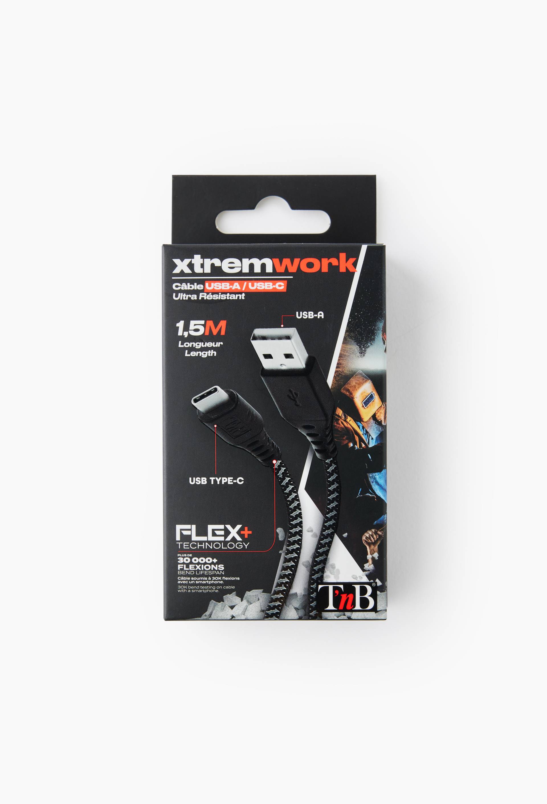 C&acirc;ble usb vers usb-c, 1,5m, renforc&eacute;, , large image number 0