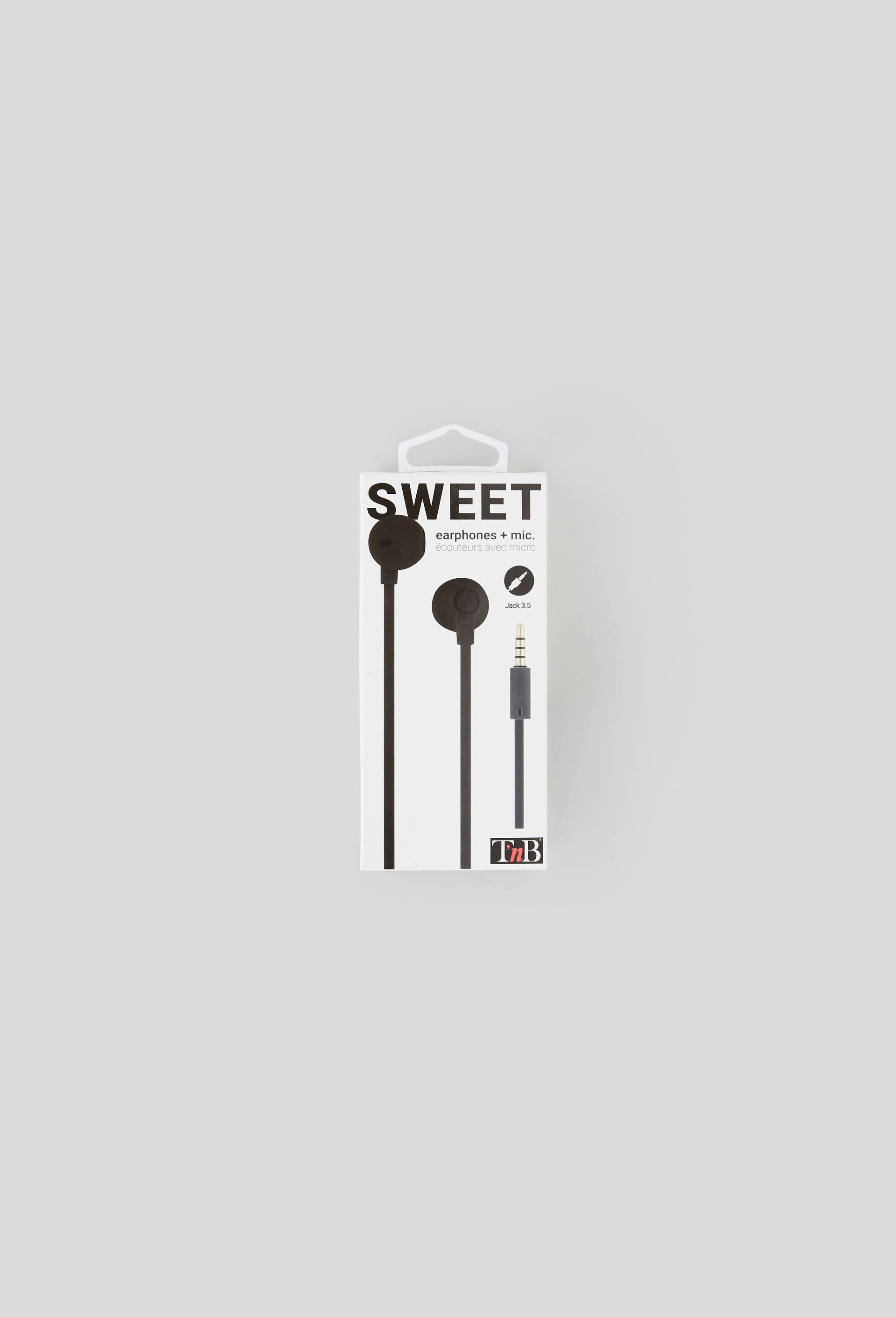&Eacute;couteurs filaires TNB Sweet Jack, micro int&eacute;gr&eacute; & c&acirc;ble plat, &eacute;l&eacute;gance noire, , large image number 0