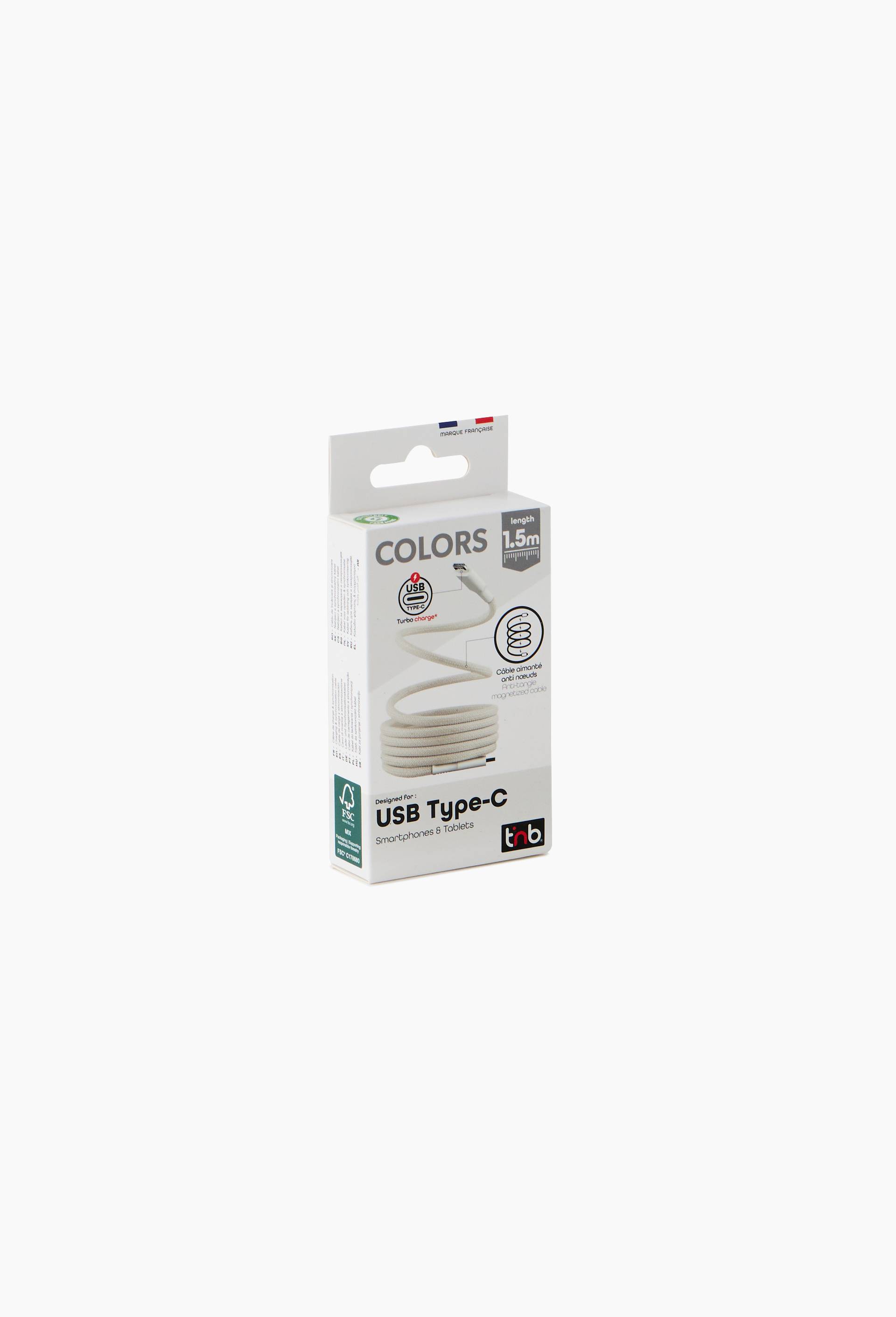 C&acirc;ble USB-C/USB-C 1.5m gaine aimant&eacute;e - blanc, , large image number 2