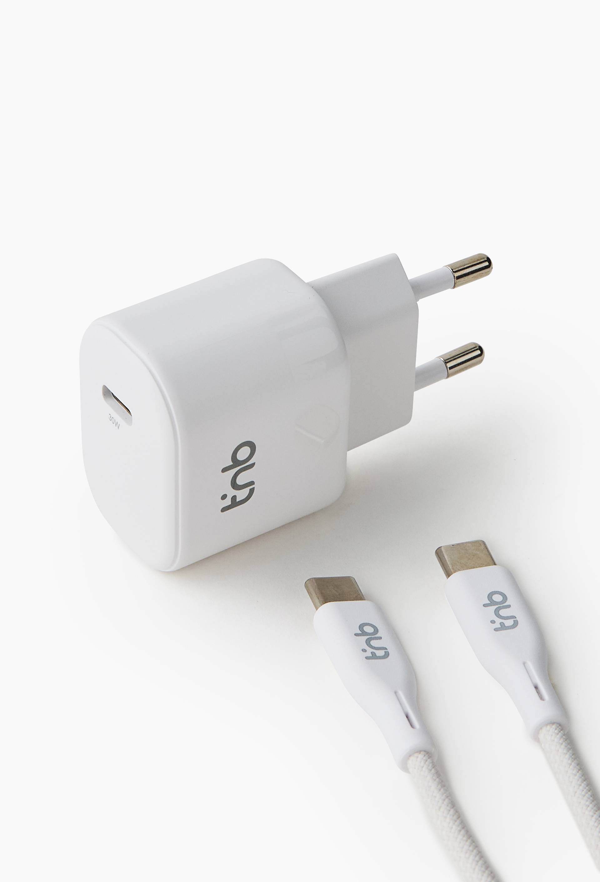 Pack de charge secteur 1 USB-C 30W + c&acirc;ble USB-C - Blanc, , large image number 0.0