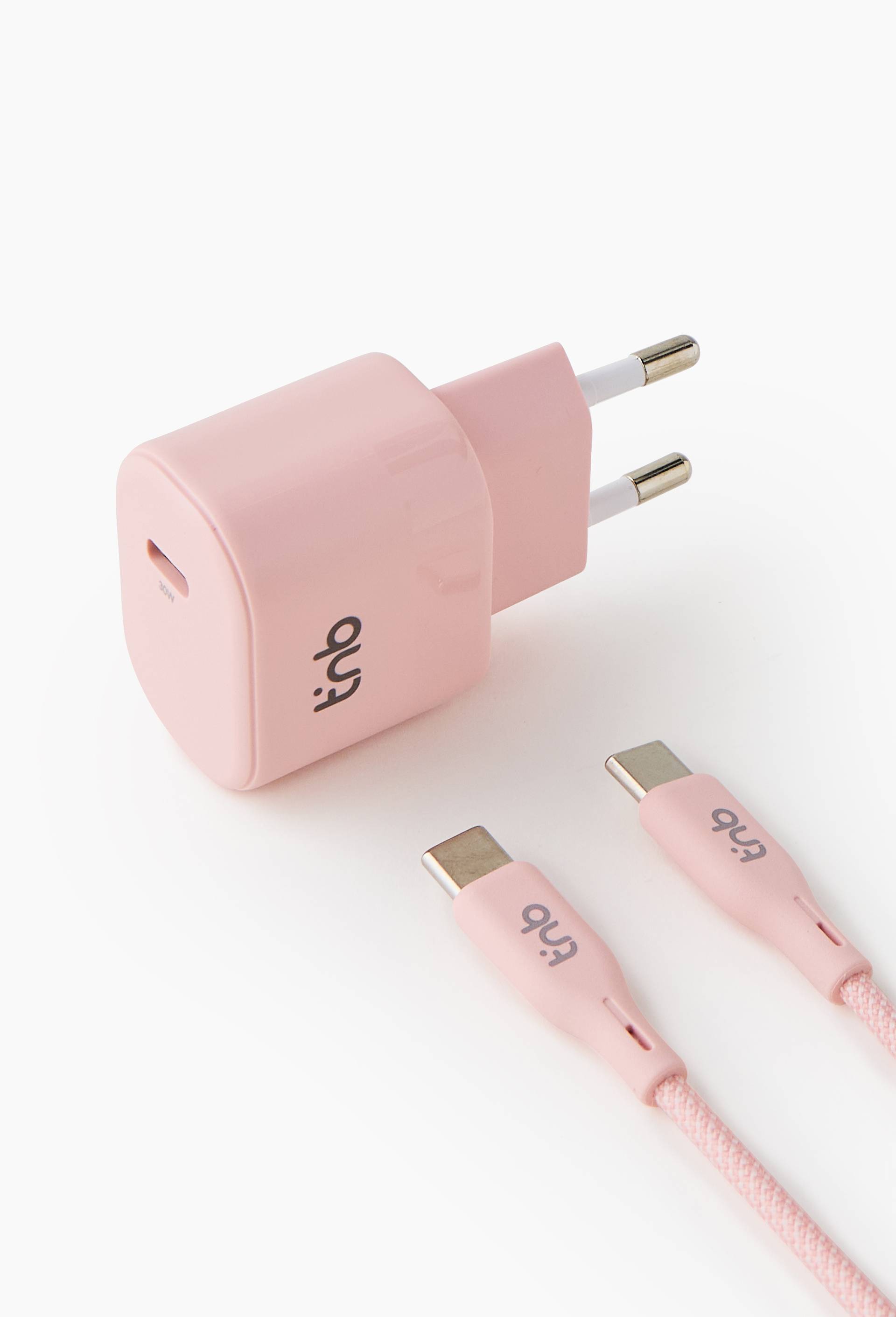 Pack de charge secteur 1 USB-C 30W + c&acirc;ble USB-C - Rose, , large image number 0.0