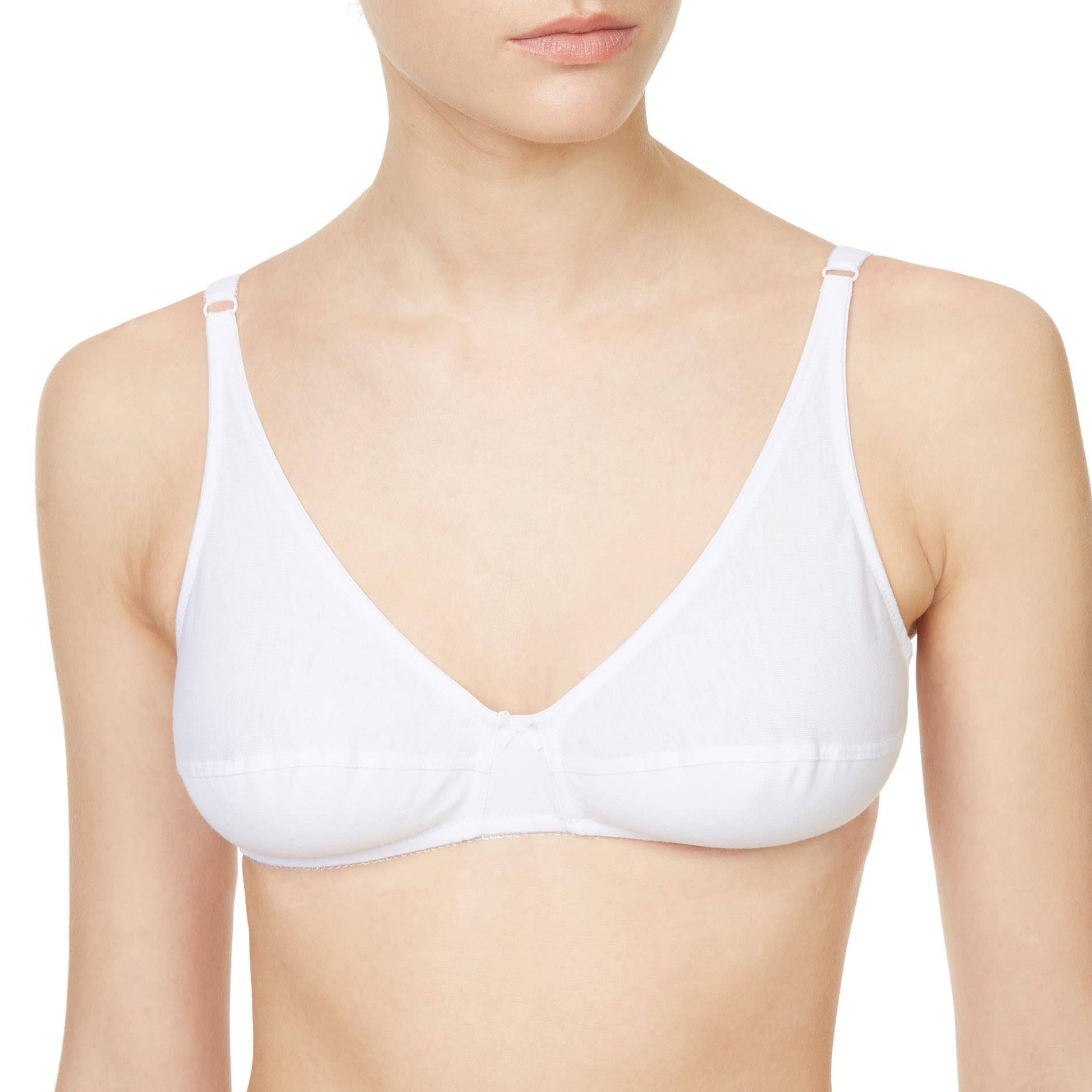 Soutien-gorge sans armatures en coton, Blanc, large image number 0