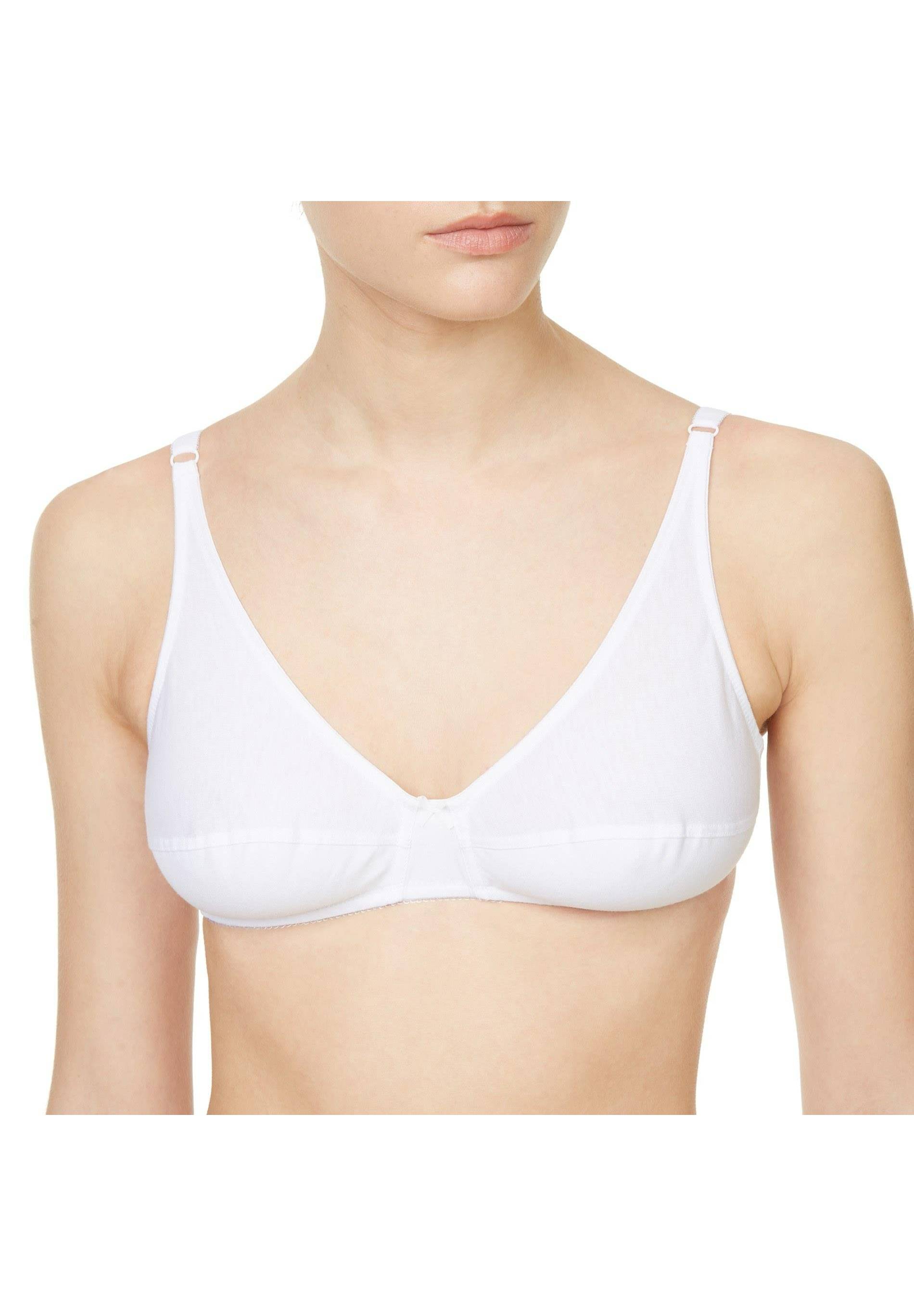 Soutien-gorge sans armatures en coton, Blanc, large image number 3