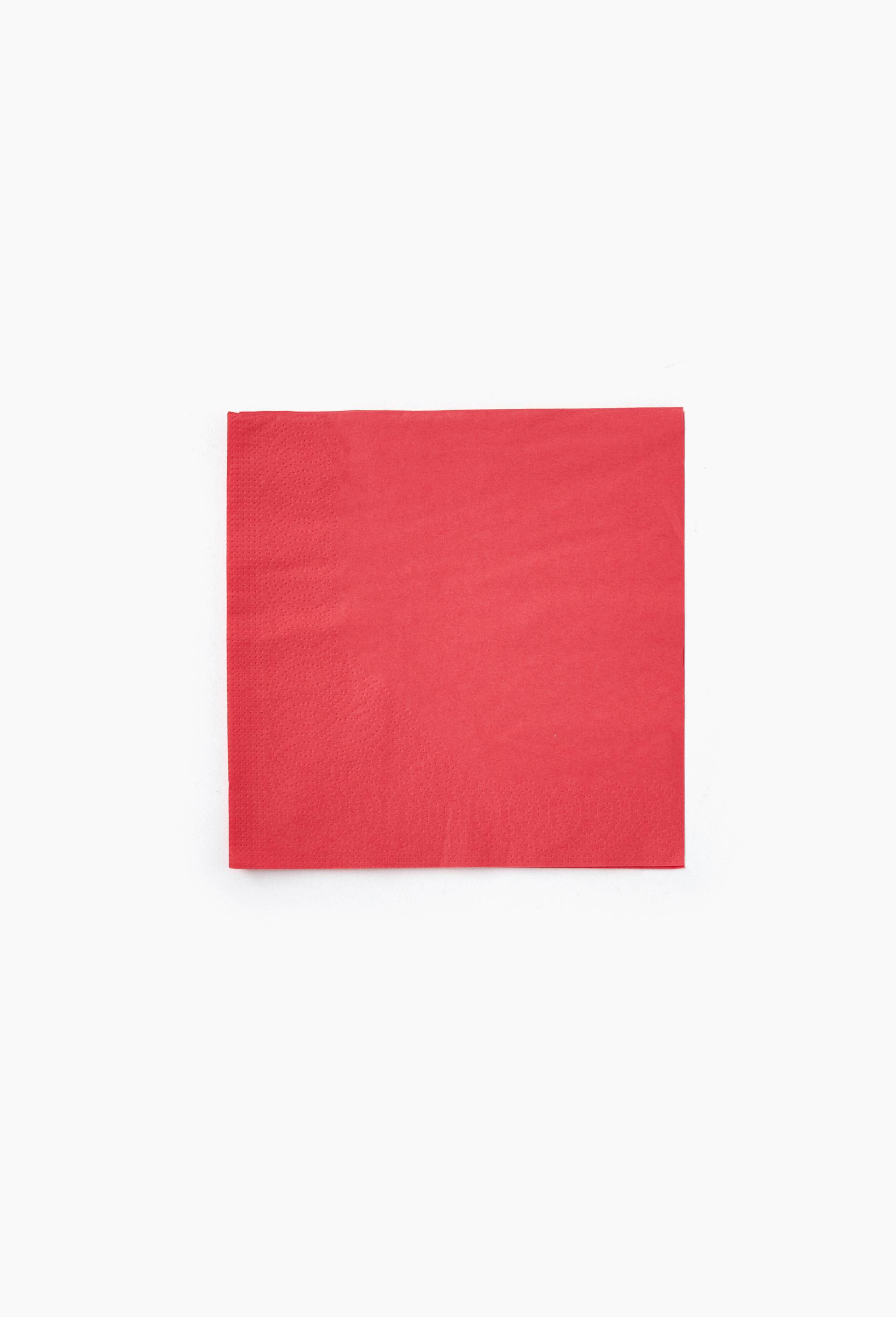 50 serviettes rouge, 33X33 cm, , large image number 0