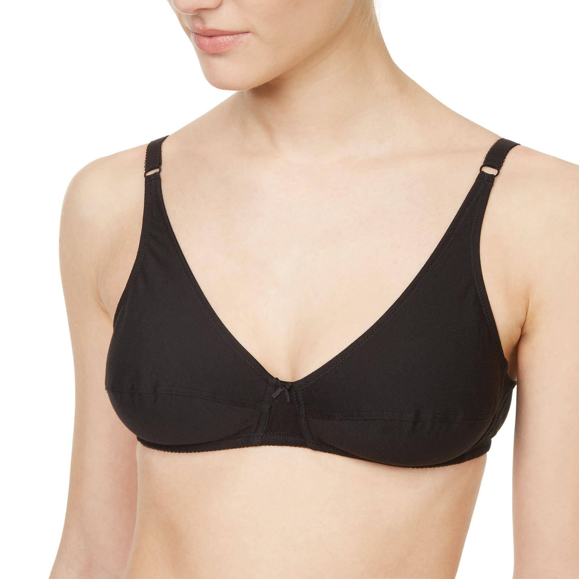 Soutien-gorge sans armatures en coton, Noir, large image number 0