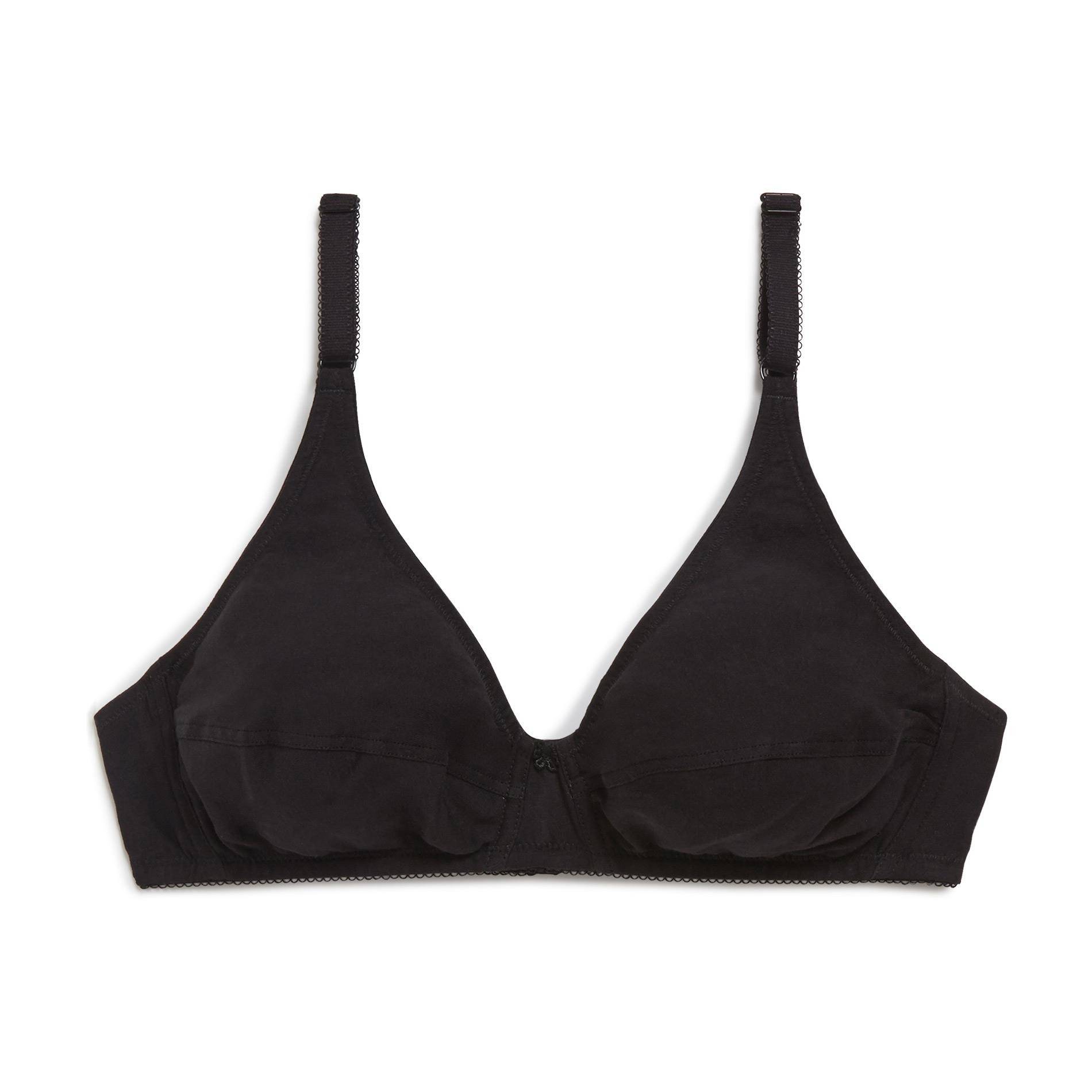 Soutien-gorge sans armatures en coton, Noir, large image number 1