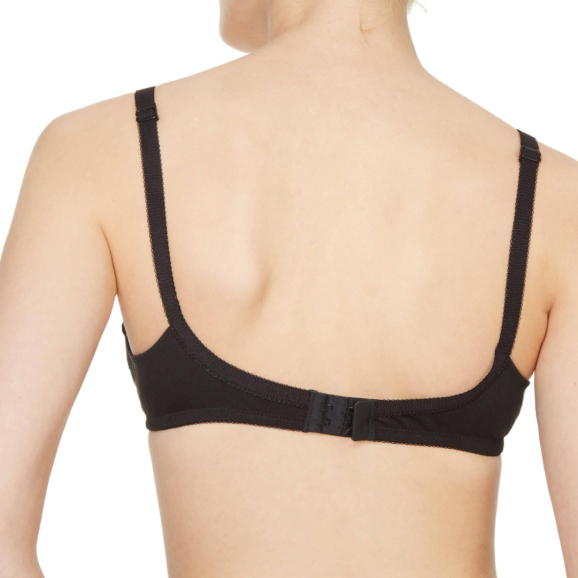 Soutien-gorge sans armatures en coton, Noir, large image number 2