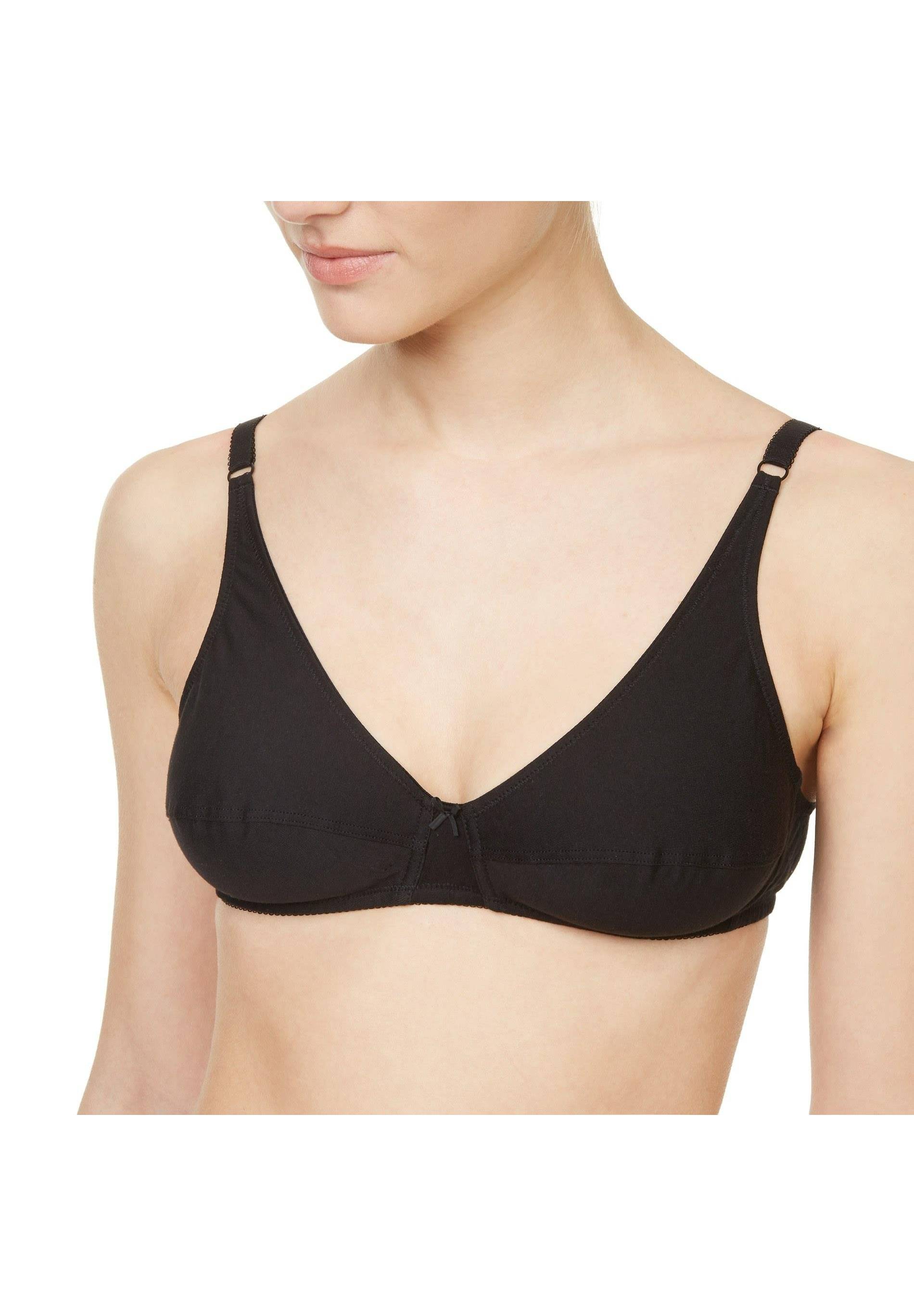 Soutien-gorge sans armatures en coton, Noir, large image number 3