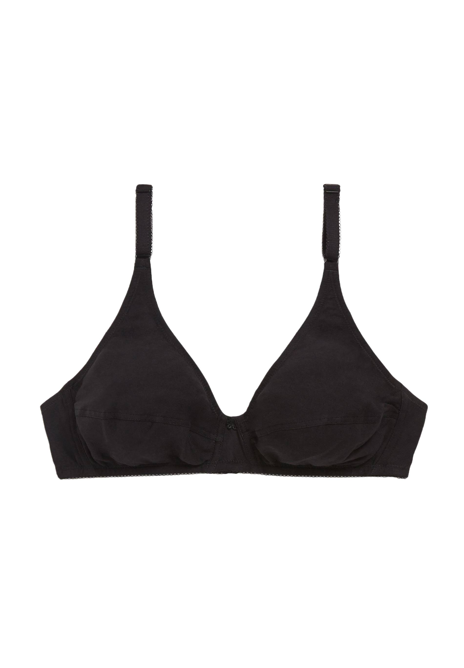 Soutien-gorge sans armatures en coton, Noir, large image number 4