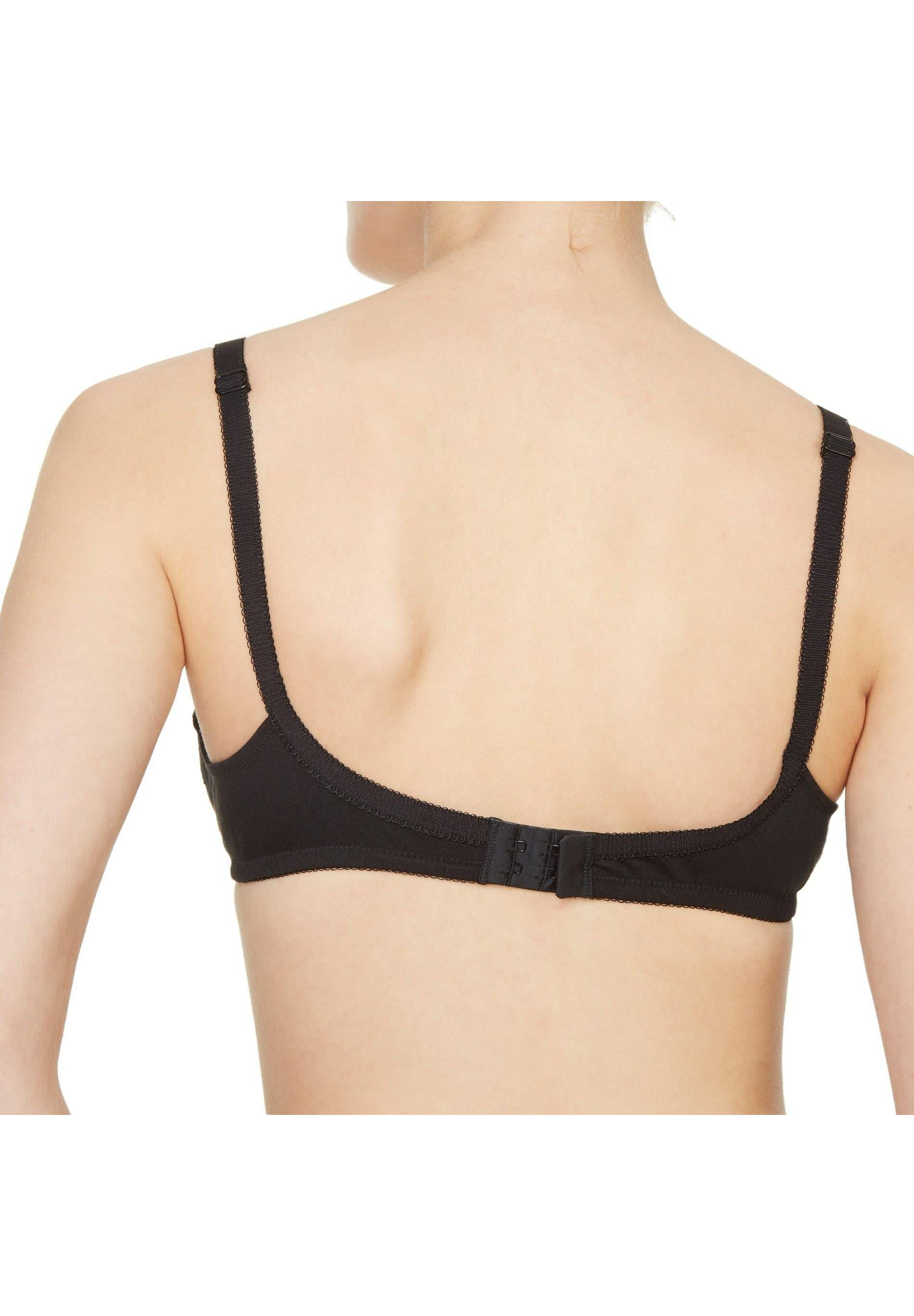 Soutien-gorge sans armatures en coton, Noir, large image number 5