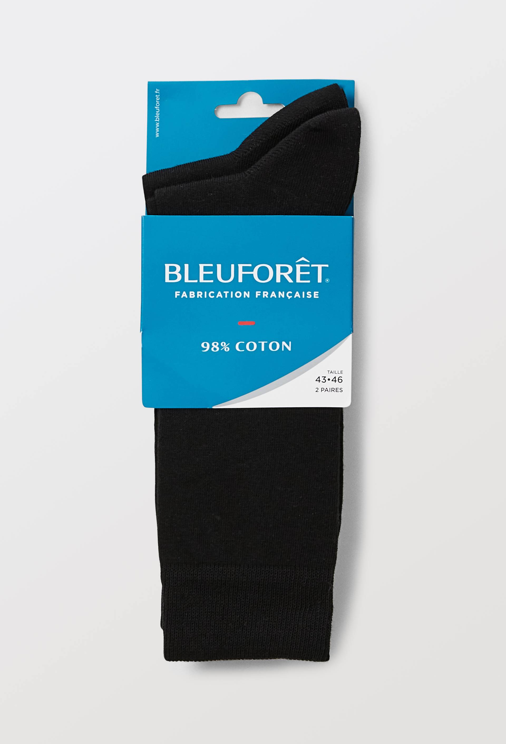 Lot de 2 paires de chaussettes en coton Bleufor&ecirc;t, Noir, large image number 2