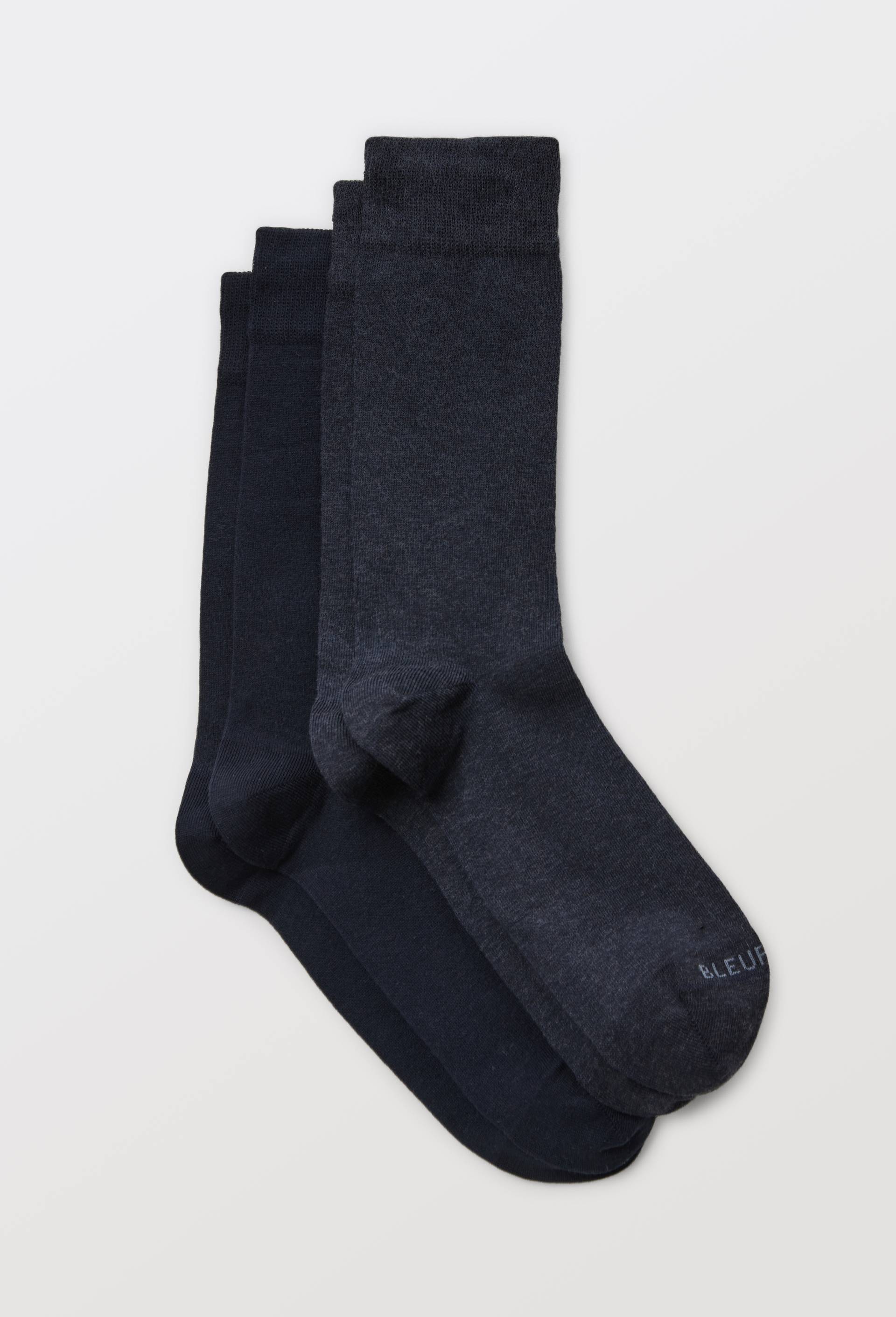 Lot de 2 paires de chaussettes en coton Bleufor&ecirc;t, Bleu fonc&eacute;, large image number 0