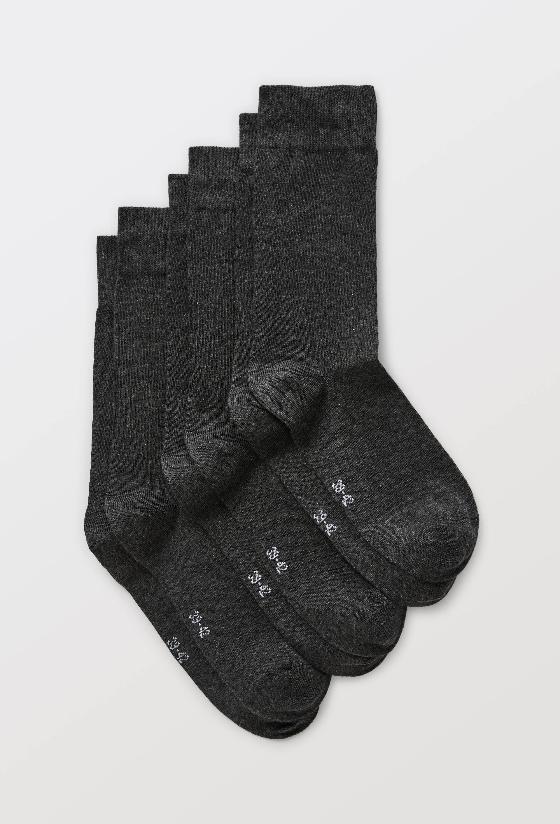Lot de 3 paires de chaussettes en coton, Gris fonc&eacute;, swatch image