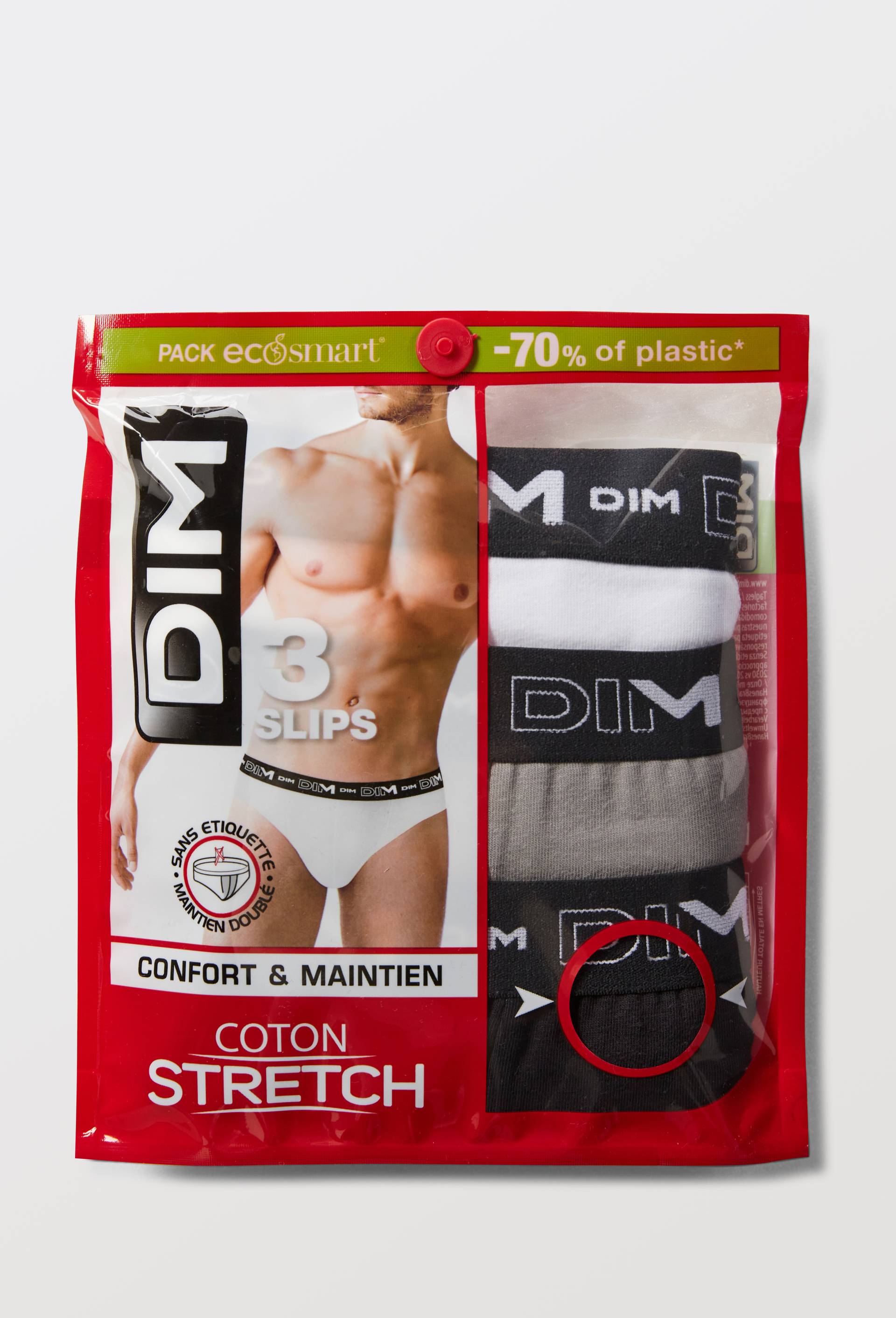 Lot de 3 slips en coton MULTIPACK DIM, Blanc, large image number 2